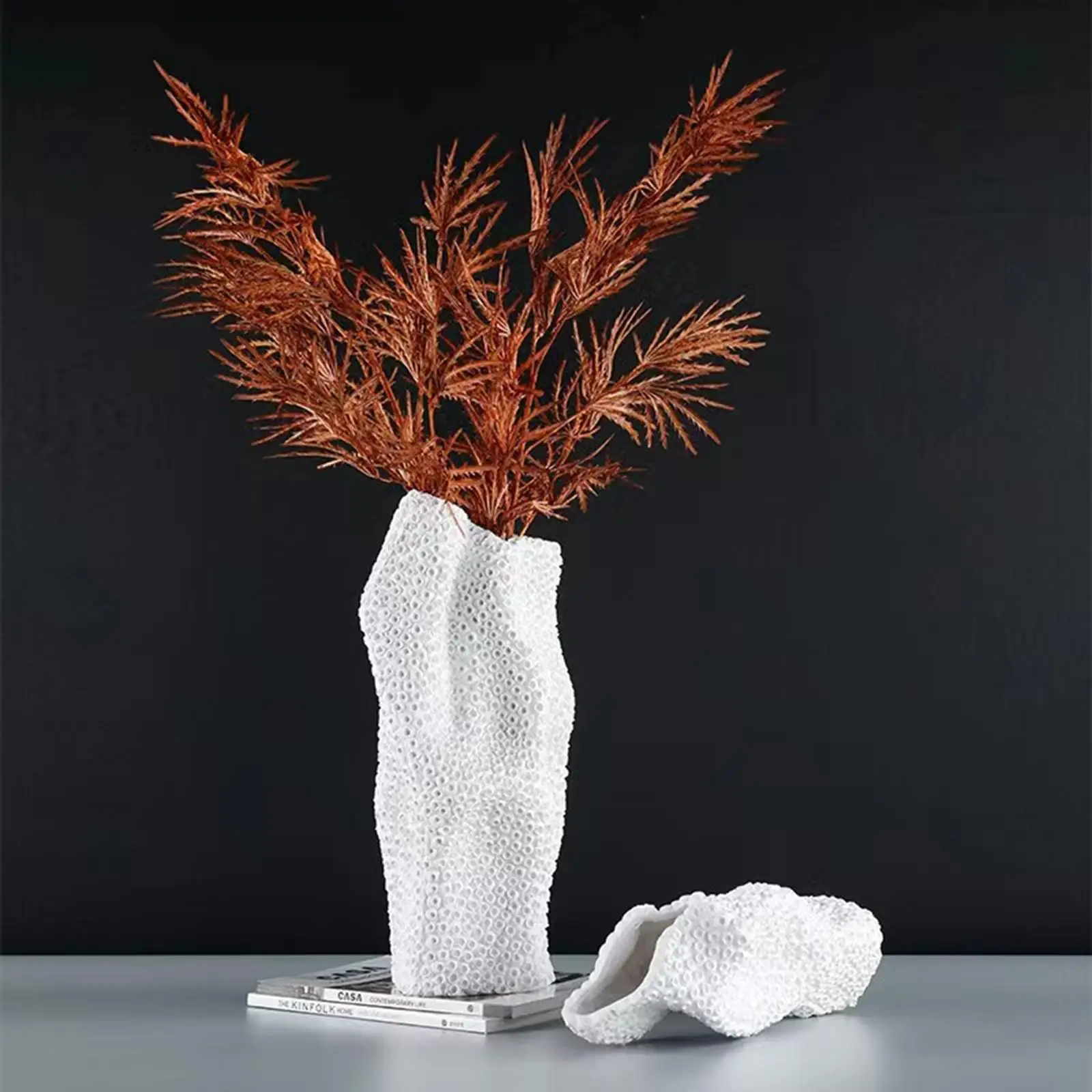 Modern Resin Vase Planter Pots Makeup Brush Holder Flower Pot for Bedroom Indoor Decoration