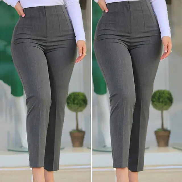 Pantalones elegantes de oficina para mujer, pantalones de trabajo