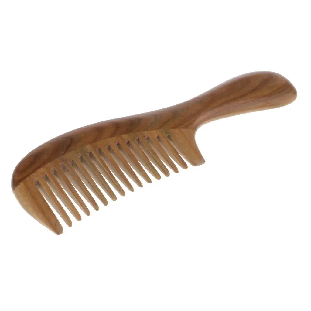 Sandalwood Hair Comb No Static Wide Wooden Tooth Comb Handmade