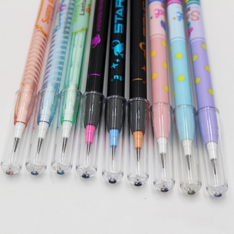 Kawaii Mechanical Pencils Set - Cute Cartoon Automatic Non-Sharpening Pens for School  Office