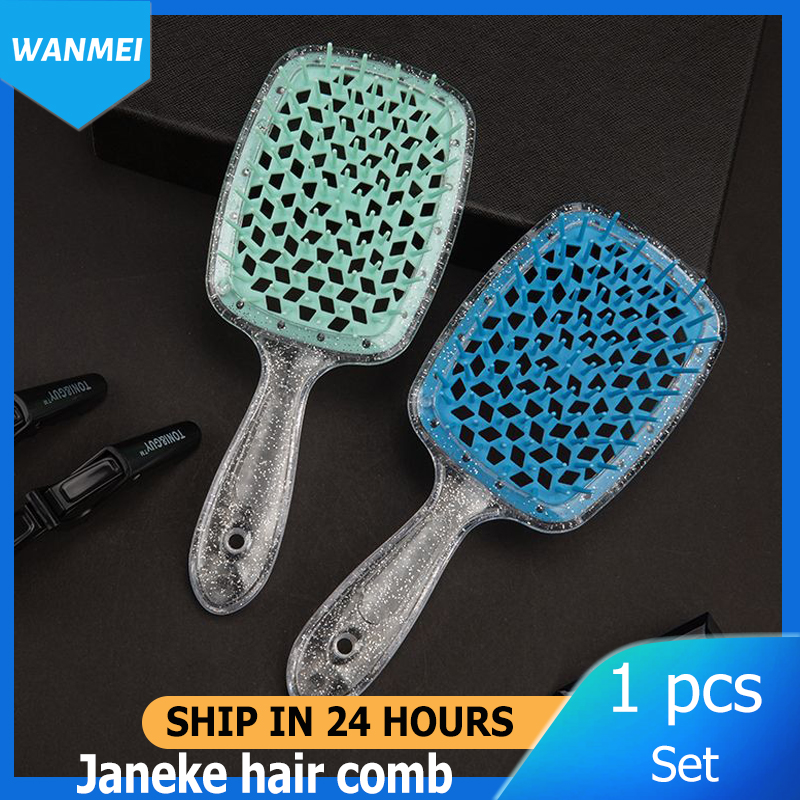 Best of Janeke Original Comb Scalp Massage Comb Hair Brush Hollowing Out Hairbrush Janeke Hair Comb Salon Plastic Hollow Brush Brush Reviews & Tips