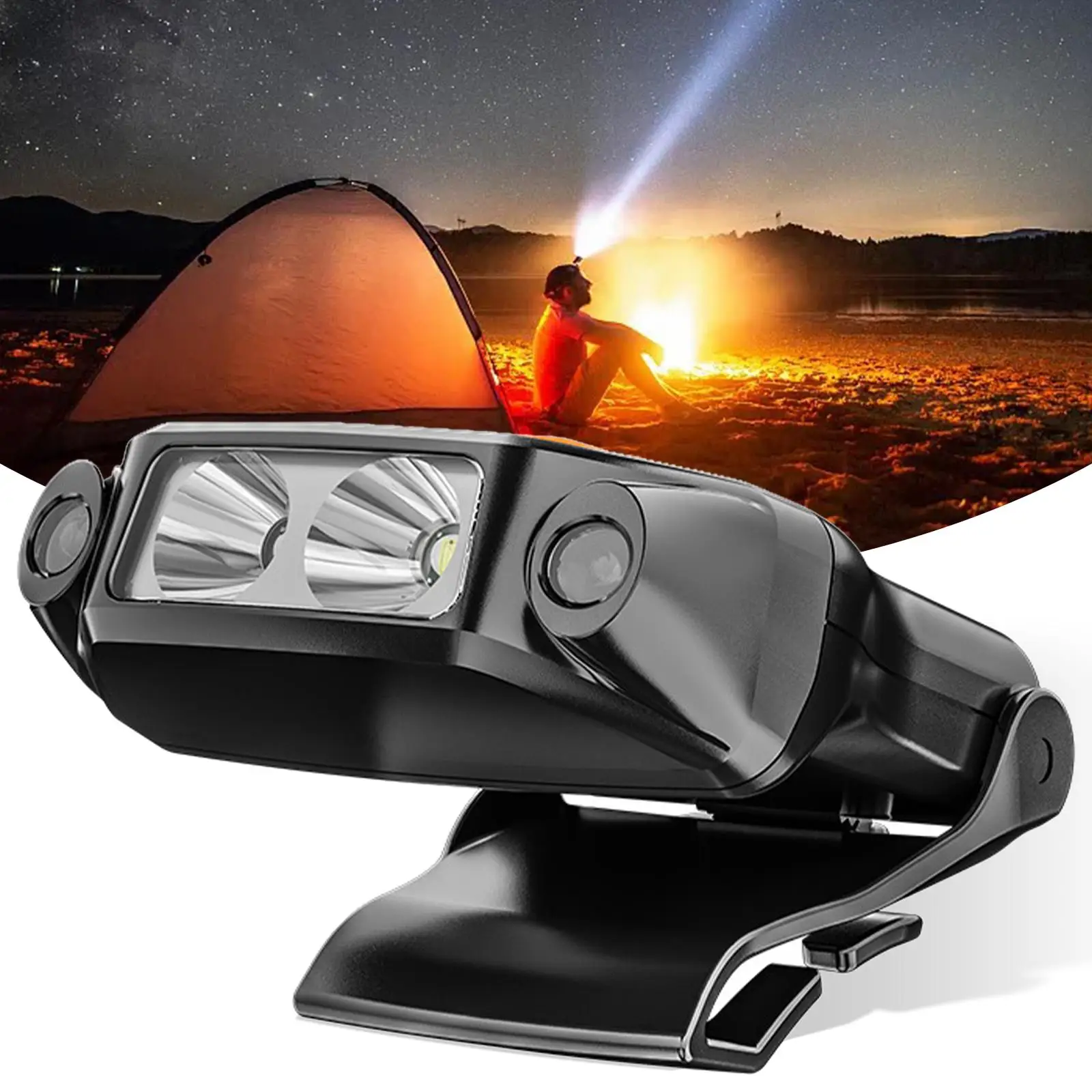 LED Headtorch Smart Sensor Clip-on Headlight Rechargeable Headtorch