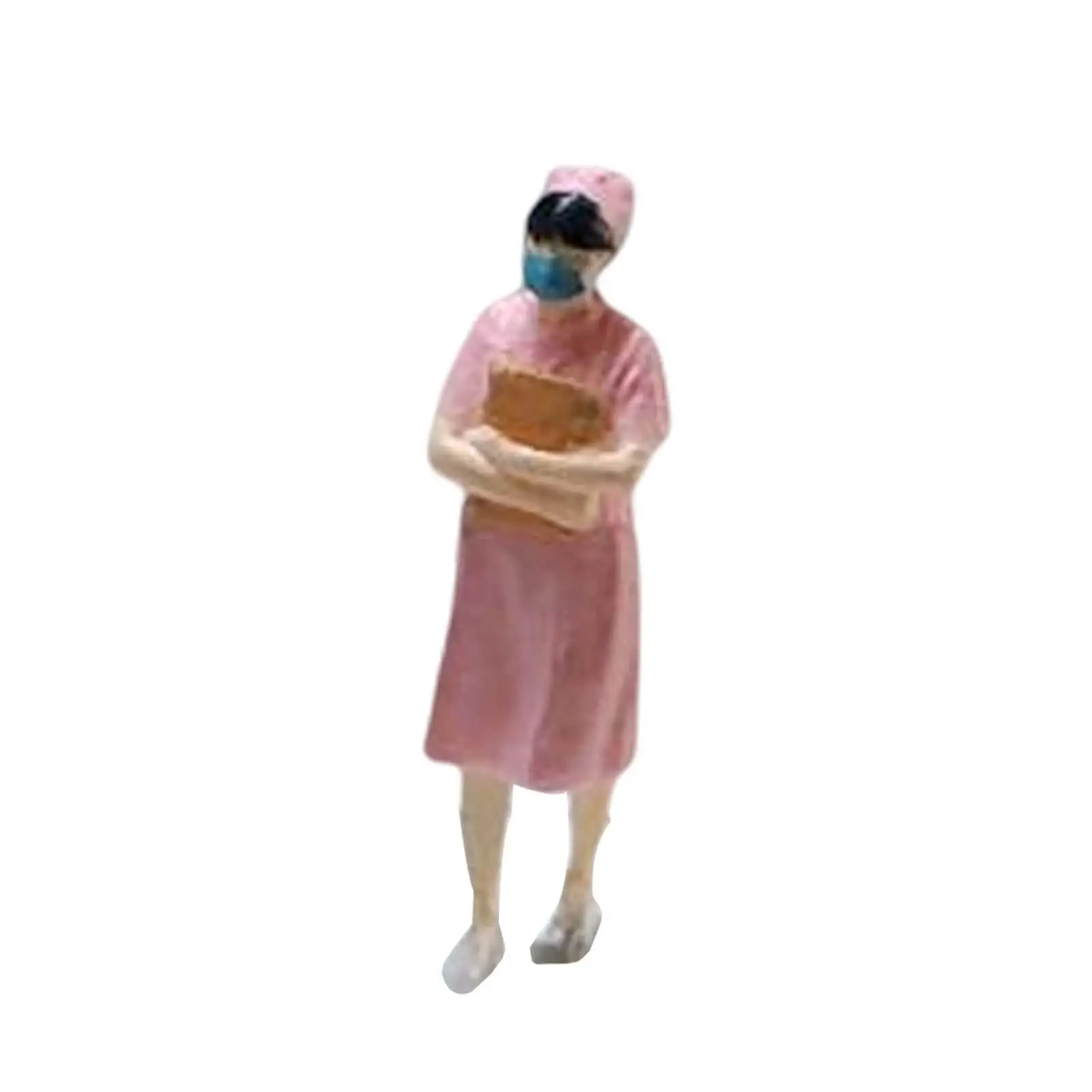 Painted 1:64 Scale People Figure Tiny Nurse Statue Railway Layout Realistic