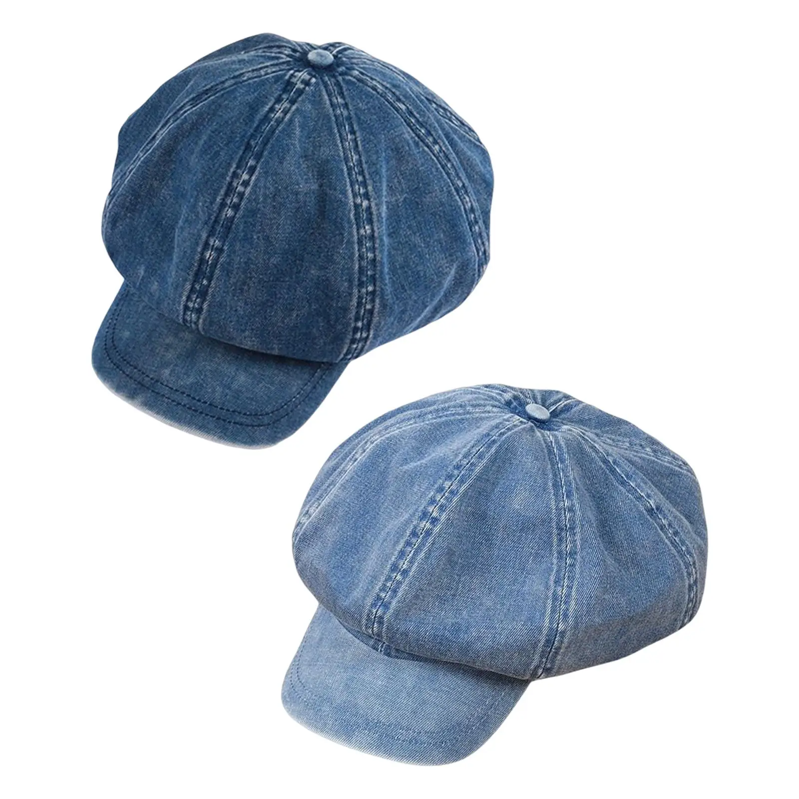 Denim Newsboy Caps Baker Boy Beret Flat Caps Womens Ladies Octagonal Hat