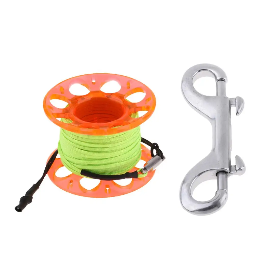 Finger Spool Scuba Wreck Diving Reel with Double-ended Brass Clip 