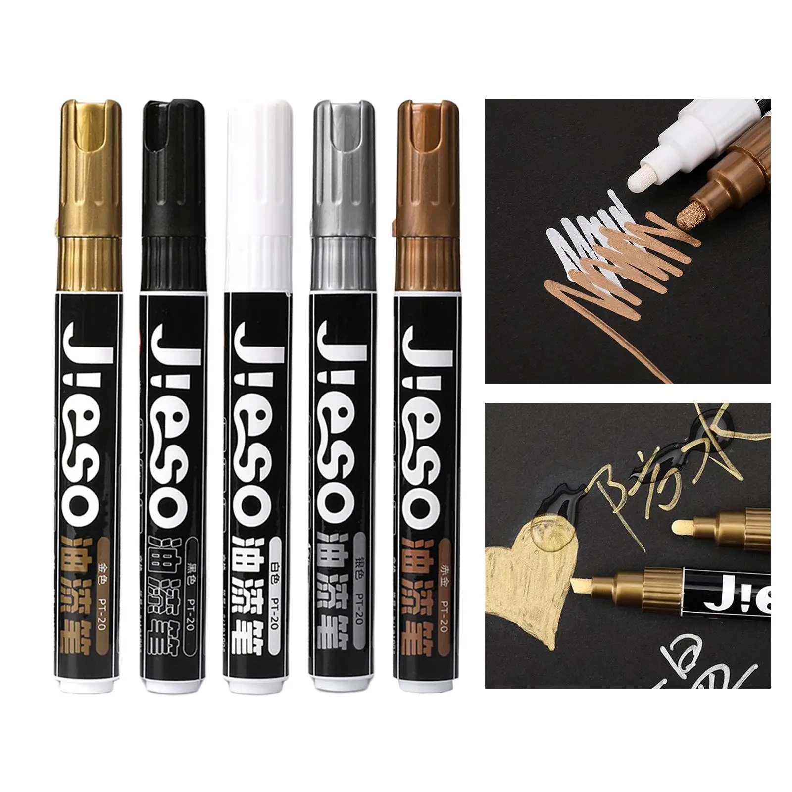 5Pc Metallic Marker Pens Paint Oil Based for DIY Planner  Painting