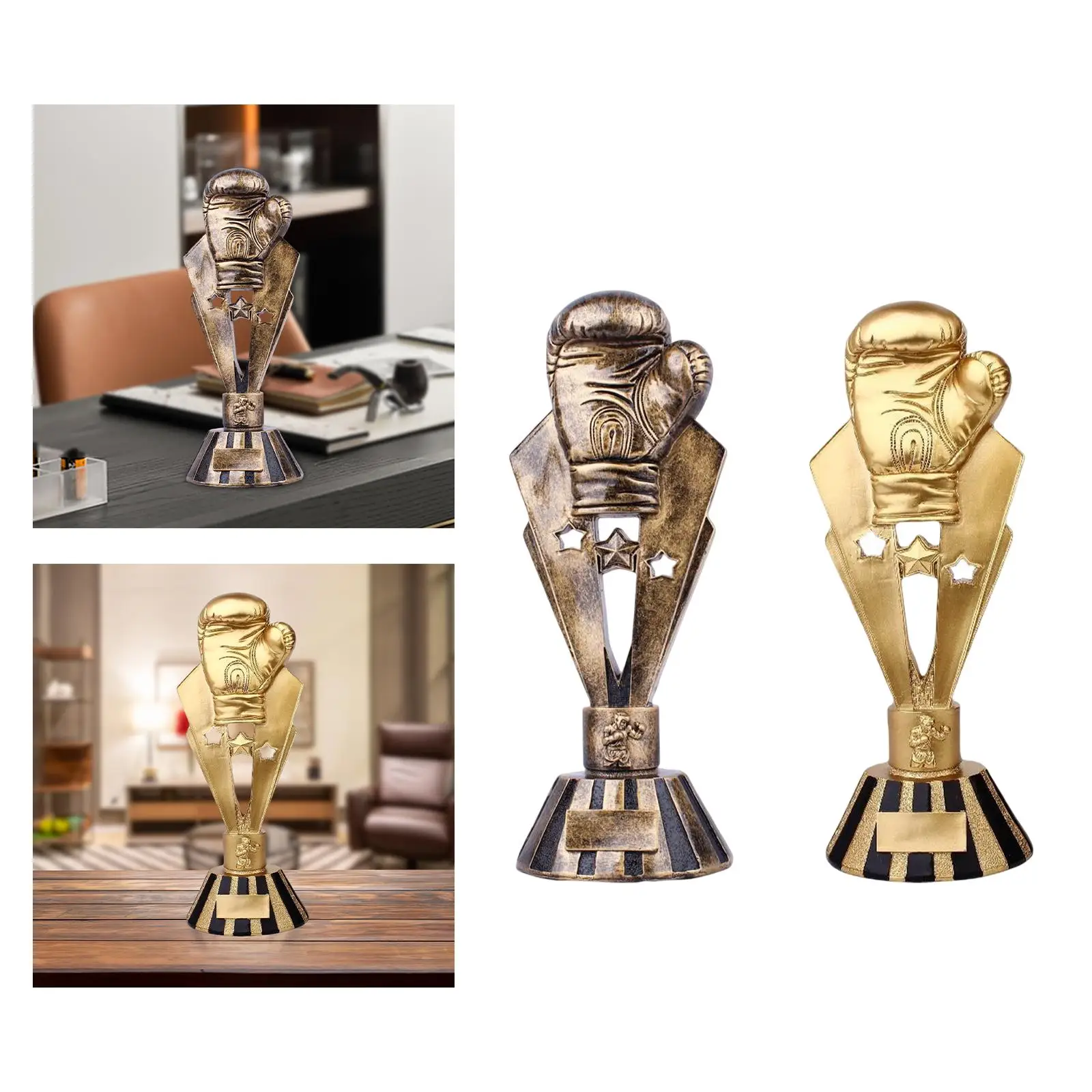 Boxing Trophies Resin Statue Figurine Boxing Award Ornaments for Competition