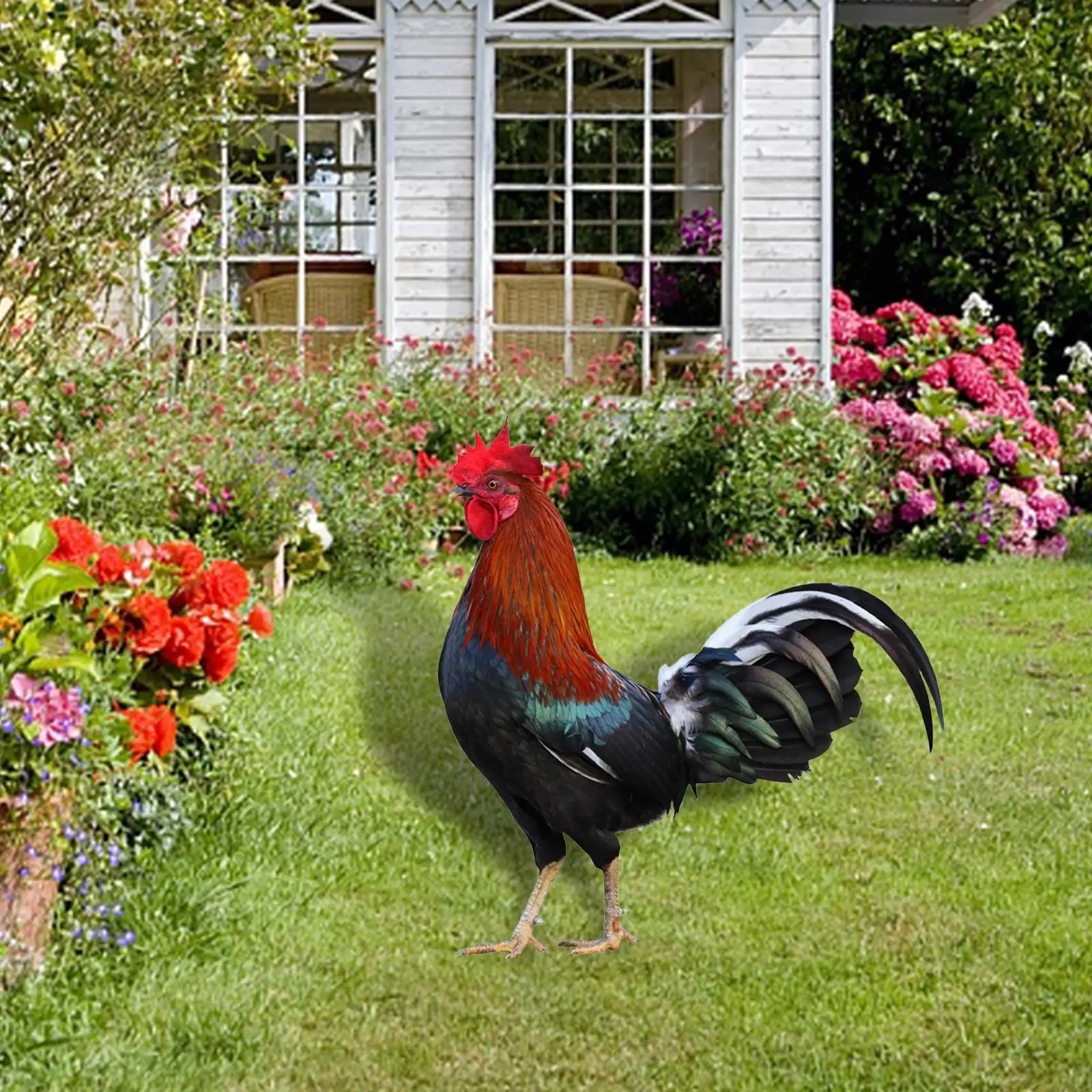 Rooster Animal Statue Stakes Rooster Animal Stakes for Courtyard Lawn Yard