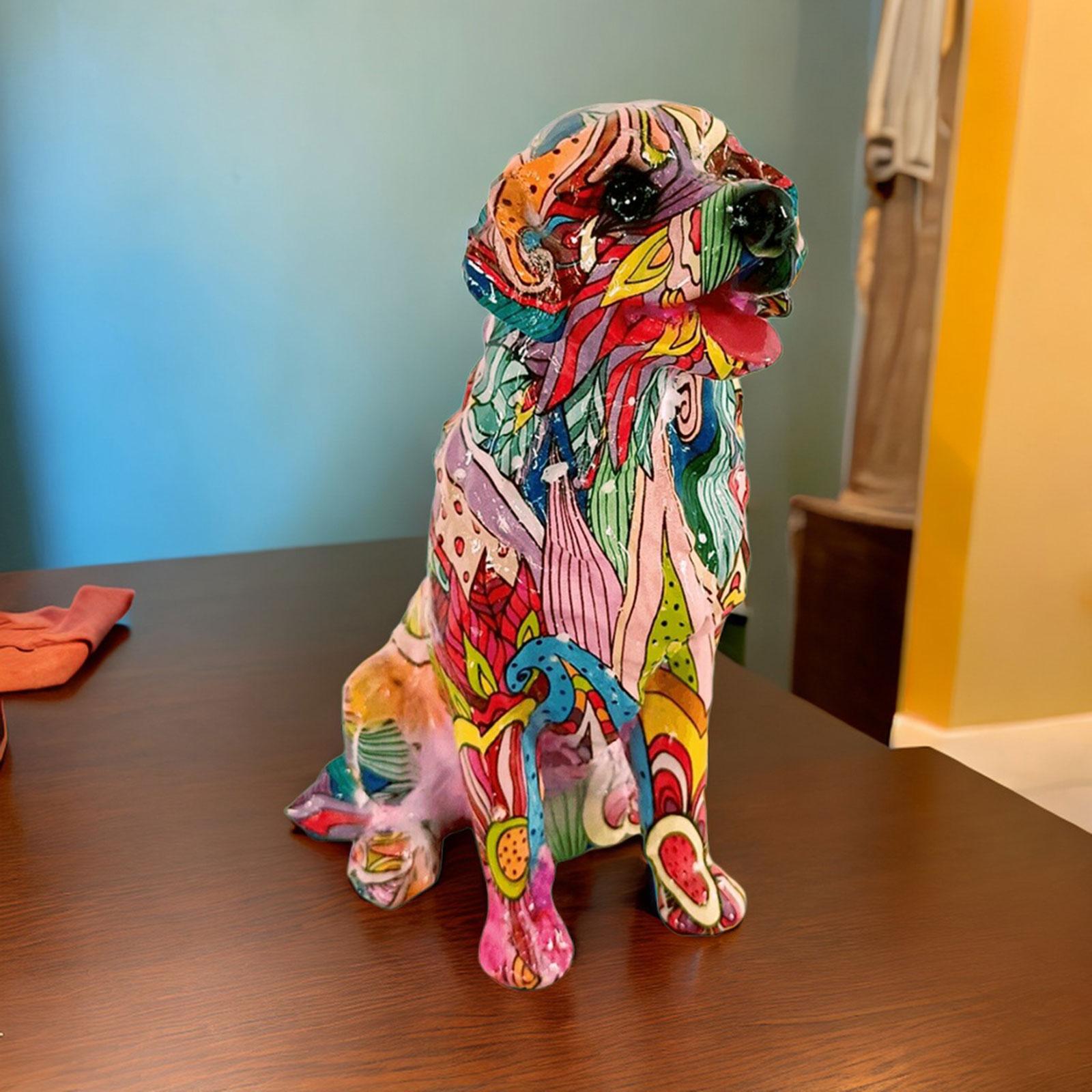 Resin Crafts Ornament Colorful Dog Statues Graffiti Figurines Sculpture for Living Room Dining Room Fireplace Bedroom Indoor https://ae03.alicdn.com/kf/Sbff9e2e4bb784f4896d1d8b2eded9d2an.jpg