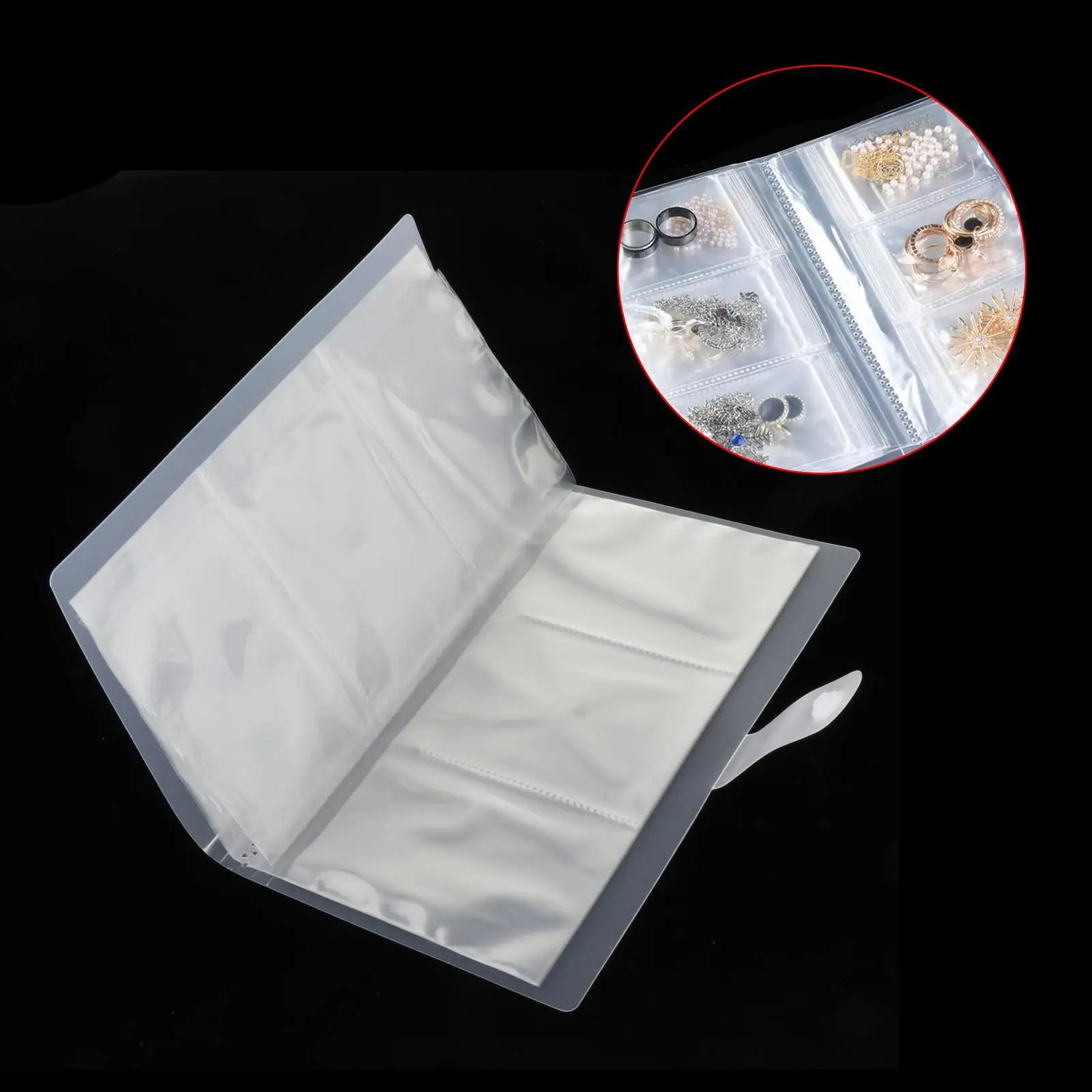 Transparent Jewelry Storage Book with 84 Slots for Storing Necklaces, Bracelets, Earrings Waterproof Card Holder Convenient