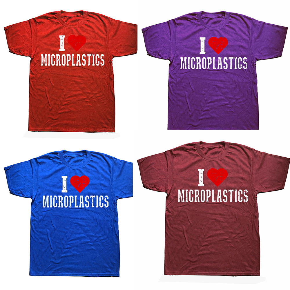 Lustige ICH Liebe Microplastics Herz T Shirts Sommer Grafik Baumwolle Streetwear Kurzarm Geburtstag Geschenke T-shirt Herren Kleidung – Detail 3