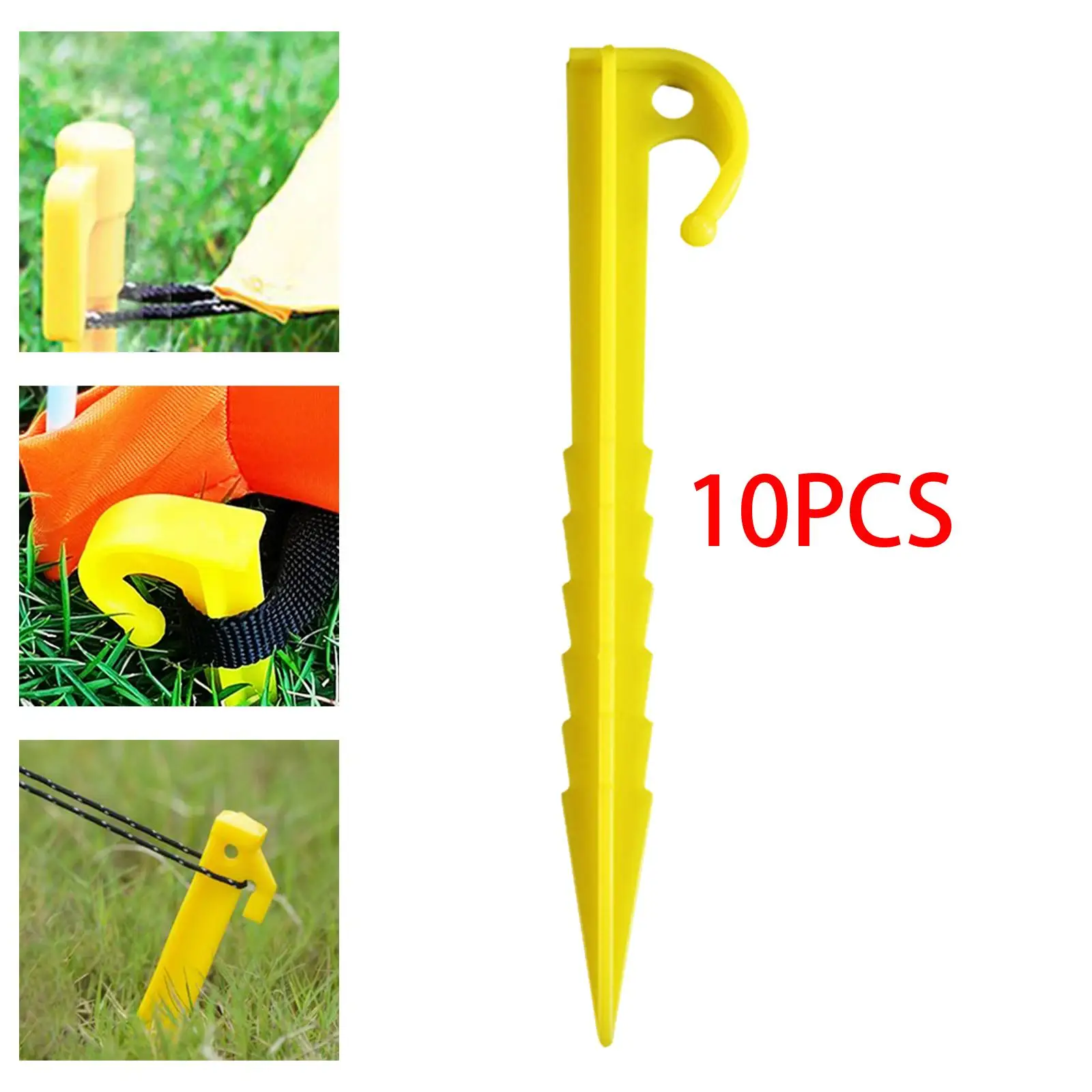 10 Pieces Lightweight Tent Stakes Tent Nails Pegs Sand Rust-Proof Ground Anchoring Pegs for Camping Canopy Accessories