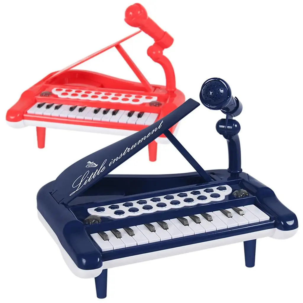 Mini Electronic 2 Piano Keyboard With Microphone Playset  Toys