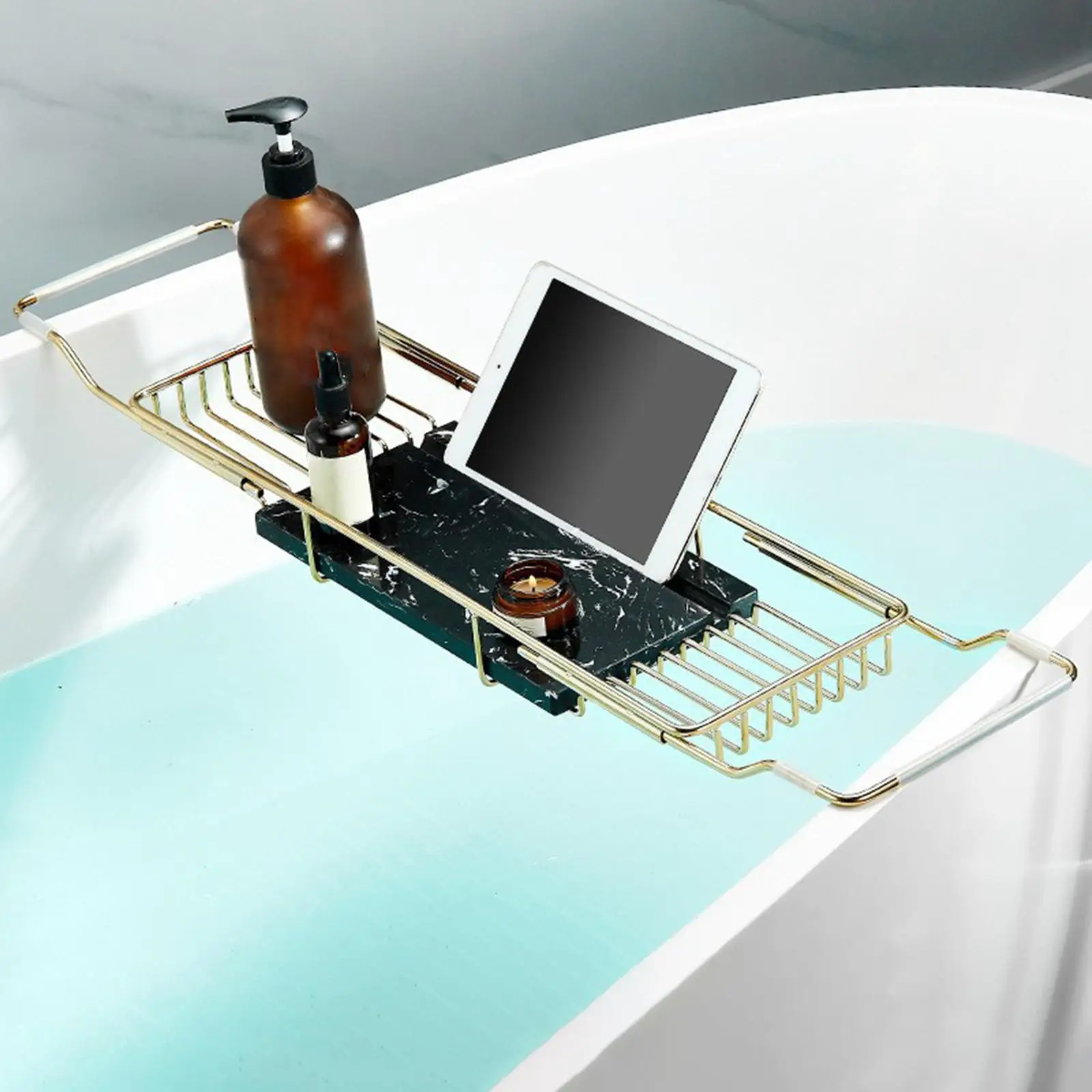 Bathtub Caddy Tray Tealight Towel Soap Dish Trays Non Slip for Household