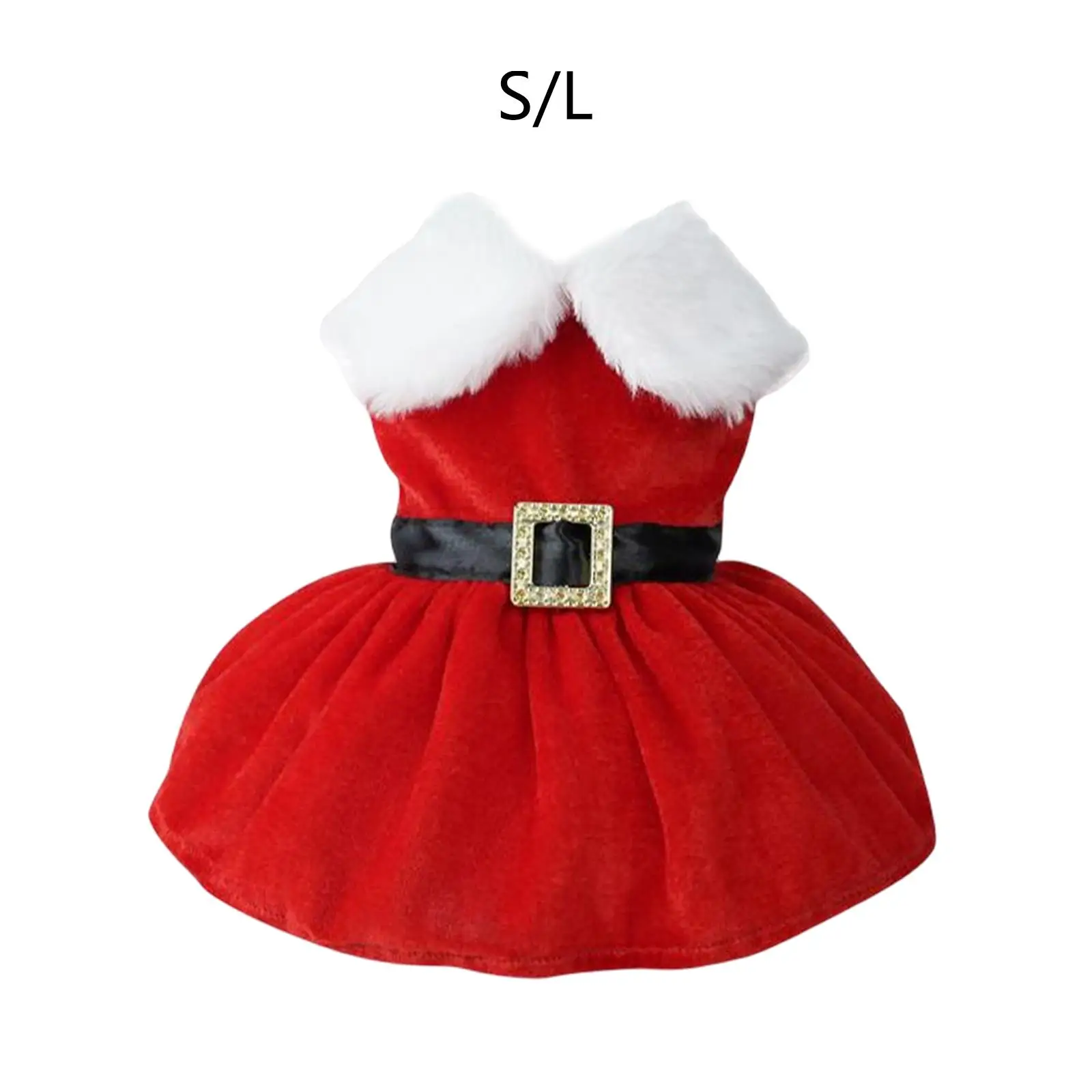 Pet Christmas Costume Clothes Dress up Skirt Flannel Party Outfit Holiday Christmas Dress Clothing Soft Comfortable Cosplay Coat