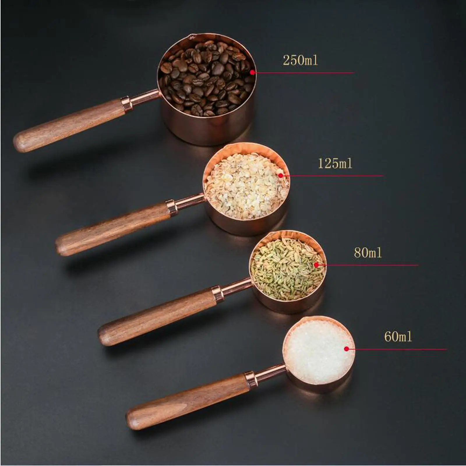 rose Tablespoon Double Scale Coffee Scoops for Brewing Bar Dry Liquid Food