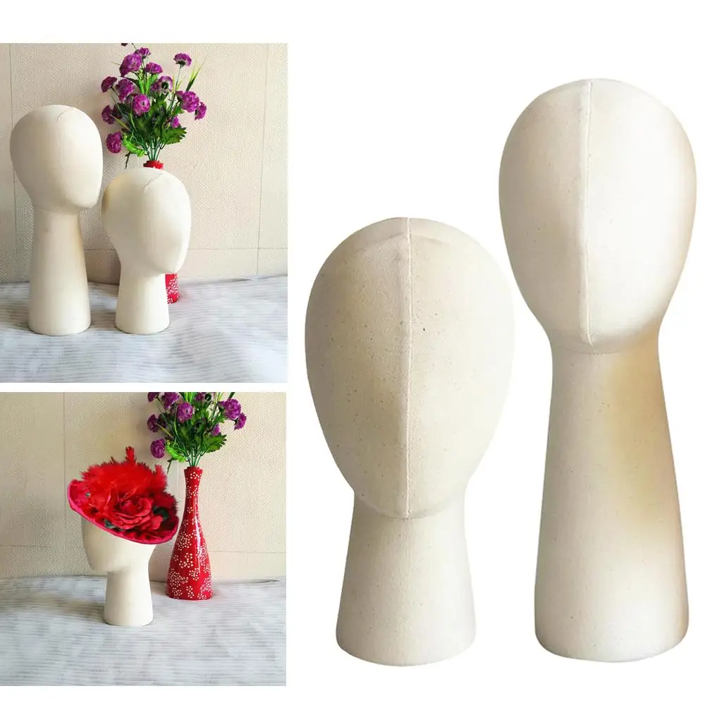   Head Manikin Model with Wood Stand Hat Display Stylings Making for Salon Shop Showcase Home