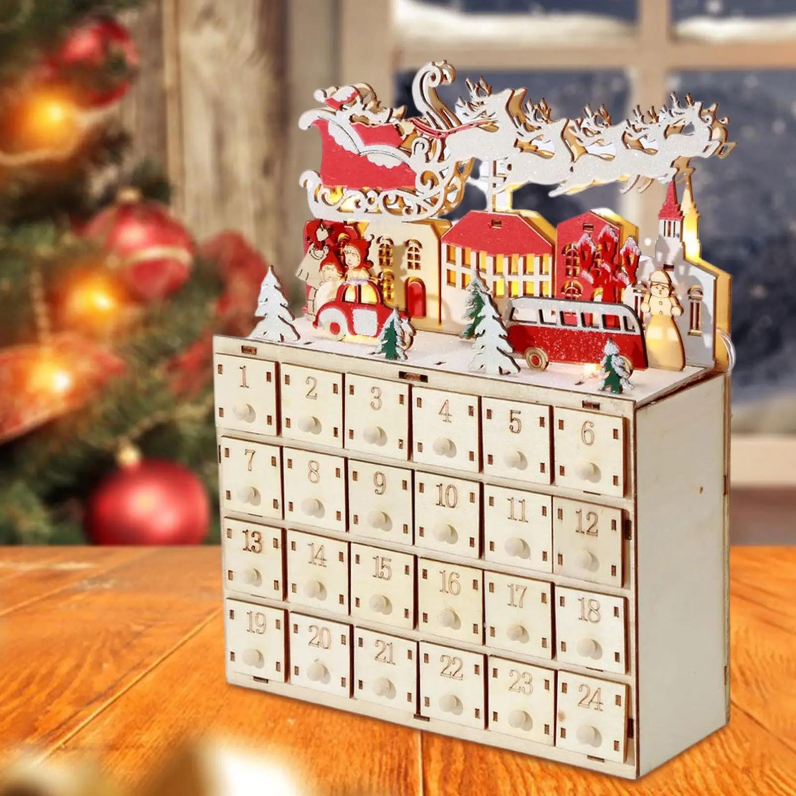 Multipurpose Advent Calendar Christmas for Holiday Window Bookshelf
