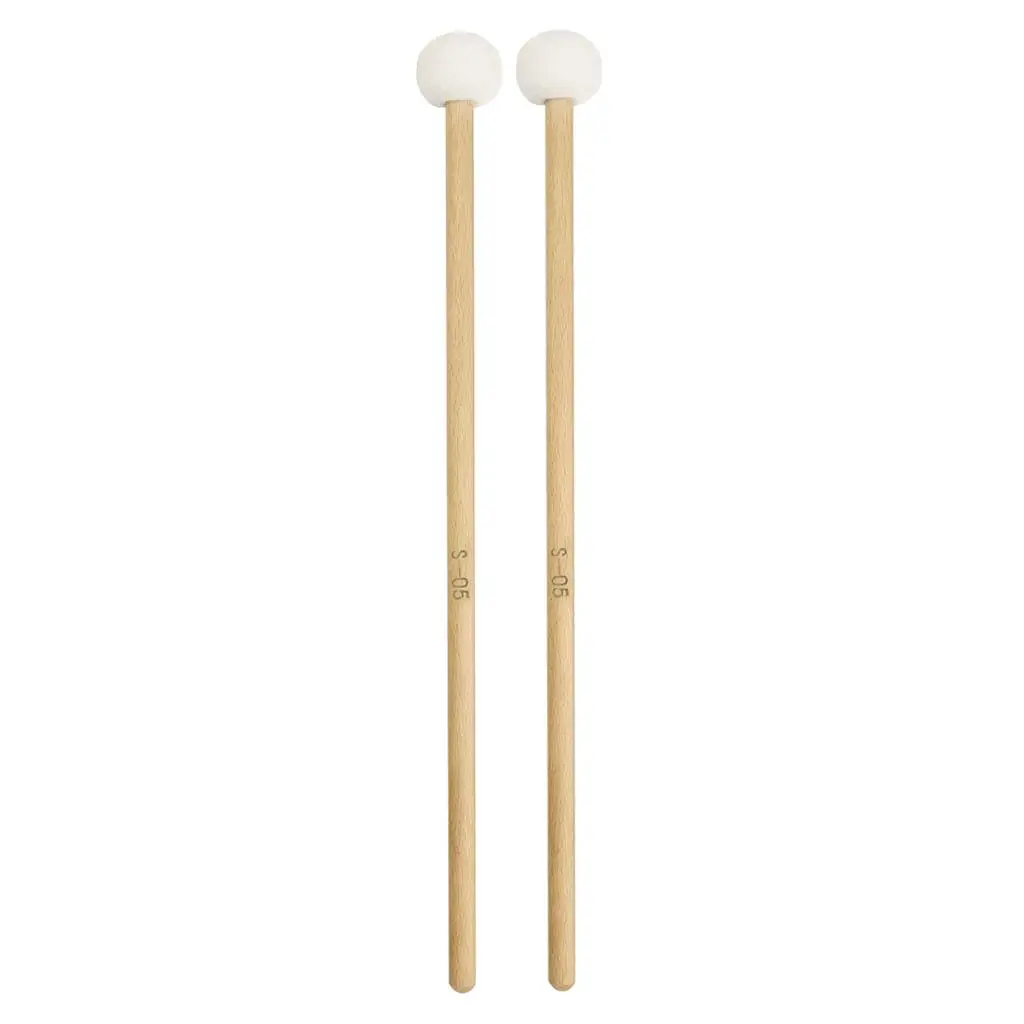 Timpani Mallets 15inch Wood Percussion Stake Sticks for Kids Child