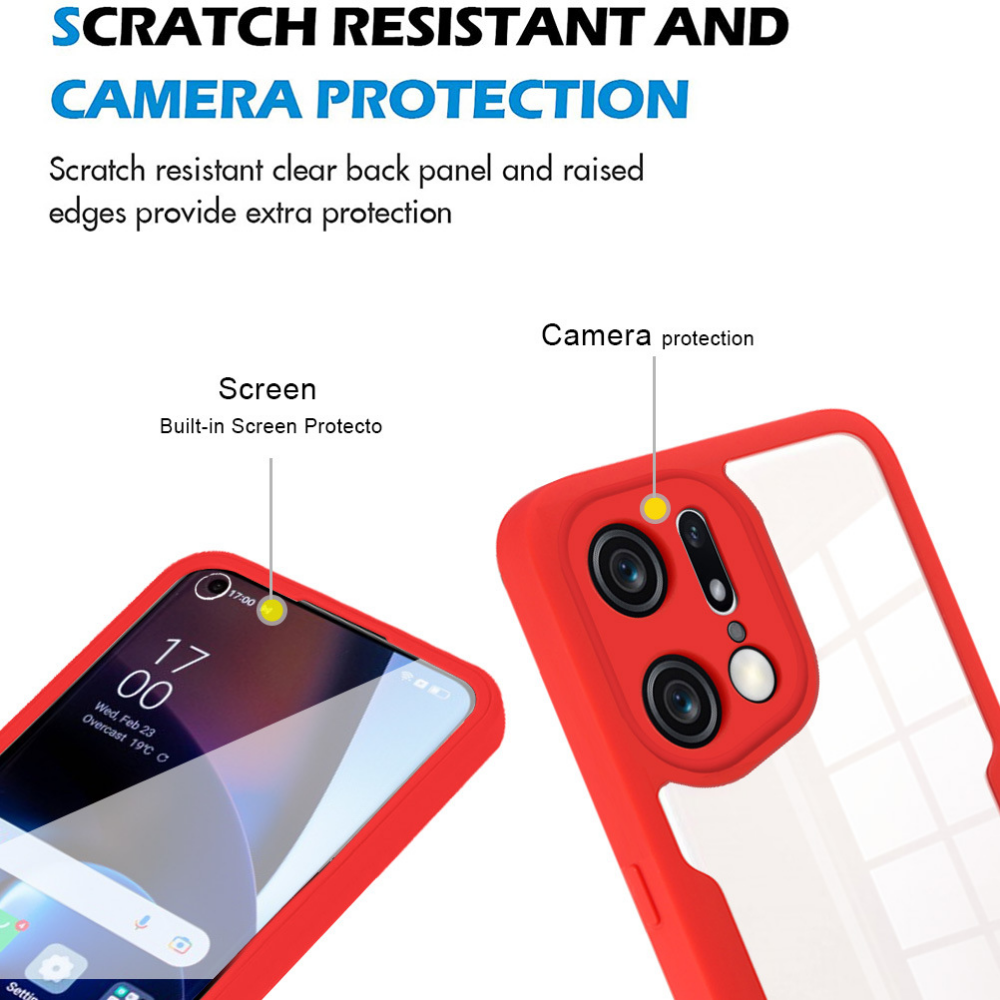 Double-sided 360 Full Body Transparent X Camera Protective Cover For OPPO Find X5 Pro_voghion.com