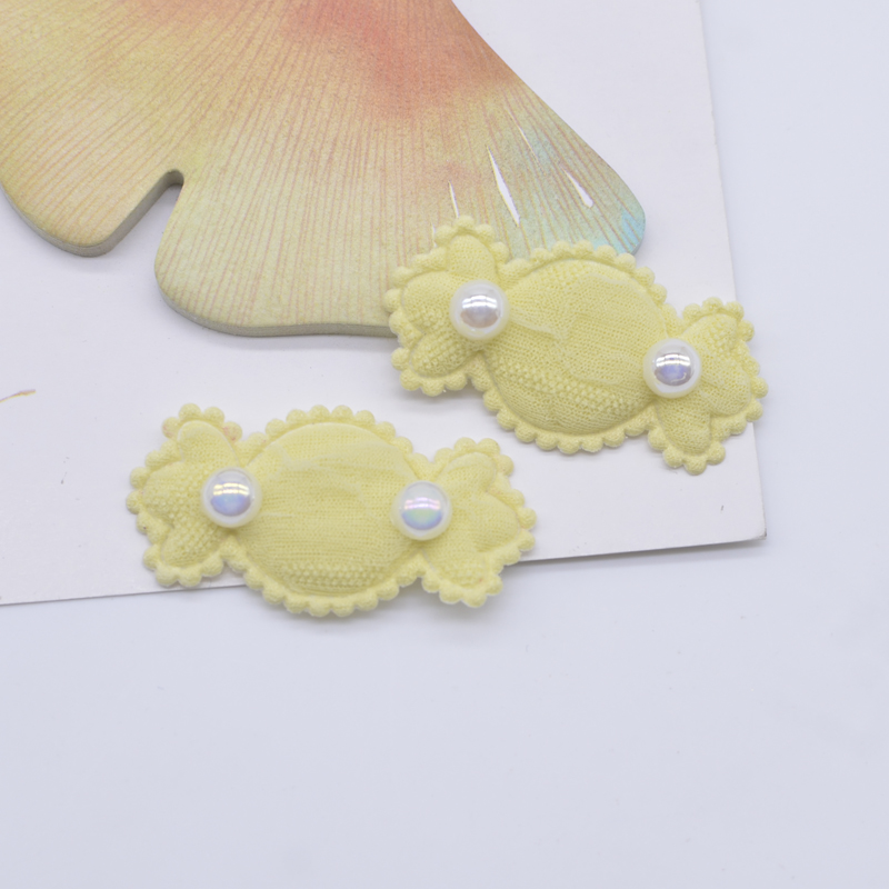 20 Stücke 40*20mm Tuch Süßigkeiten mit Perle für Kleidung Hut Patches Nähen Handwerk Socken Handschuhe Schuhe Aufkleber Kopfbedeckung Dekor Zubehör – Detail 7