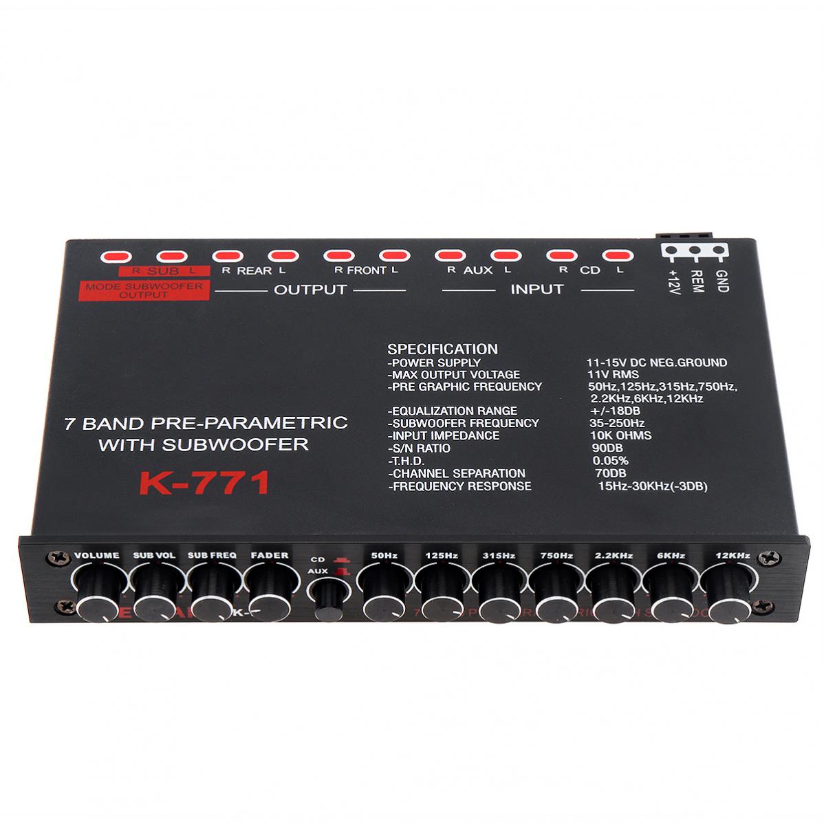 Title 4, 7band Car Audio Equalizer EQ Frequency Adjustab...