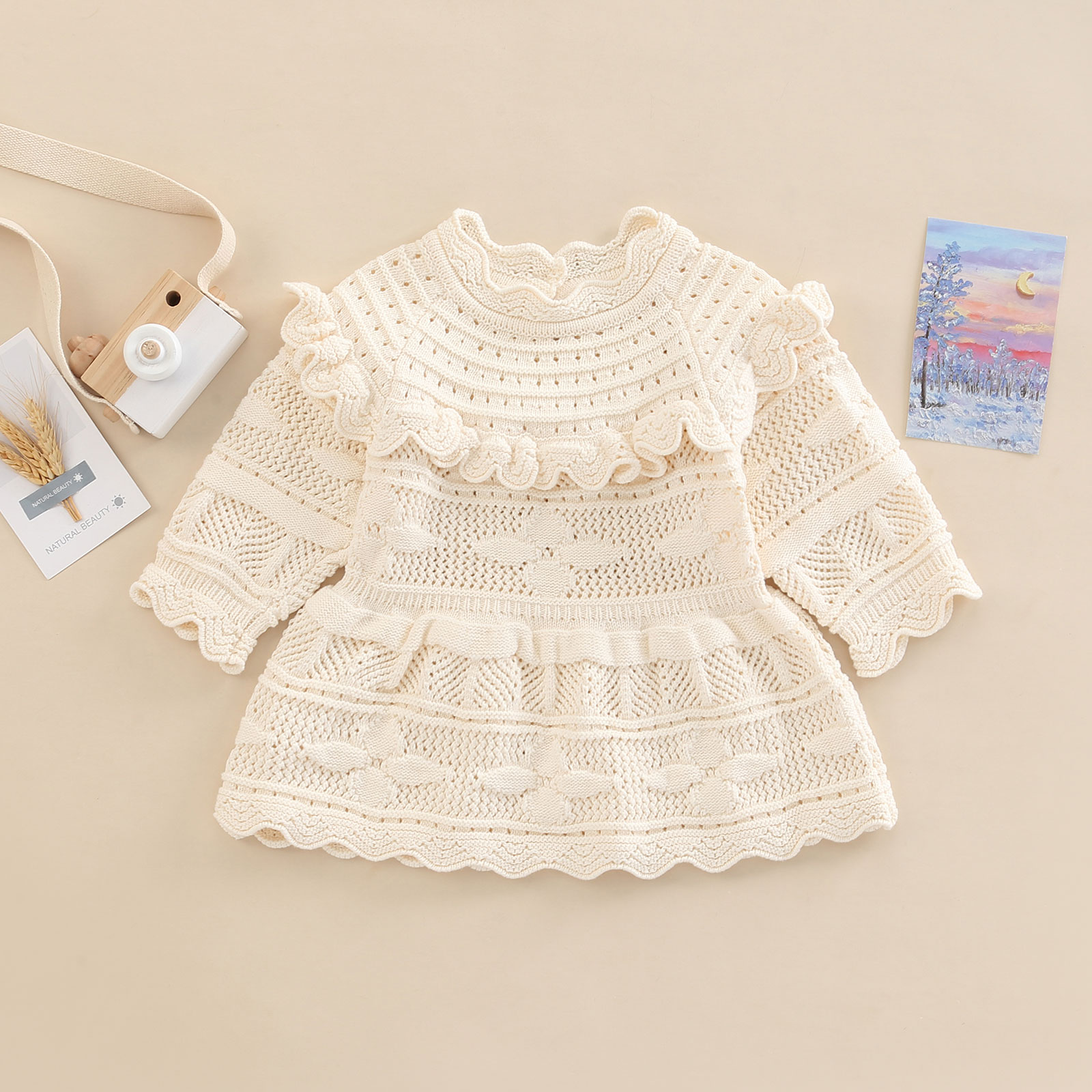 Title 2, Winter Warm Lovely Baby Girls Sweater Dress Out...