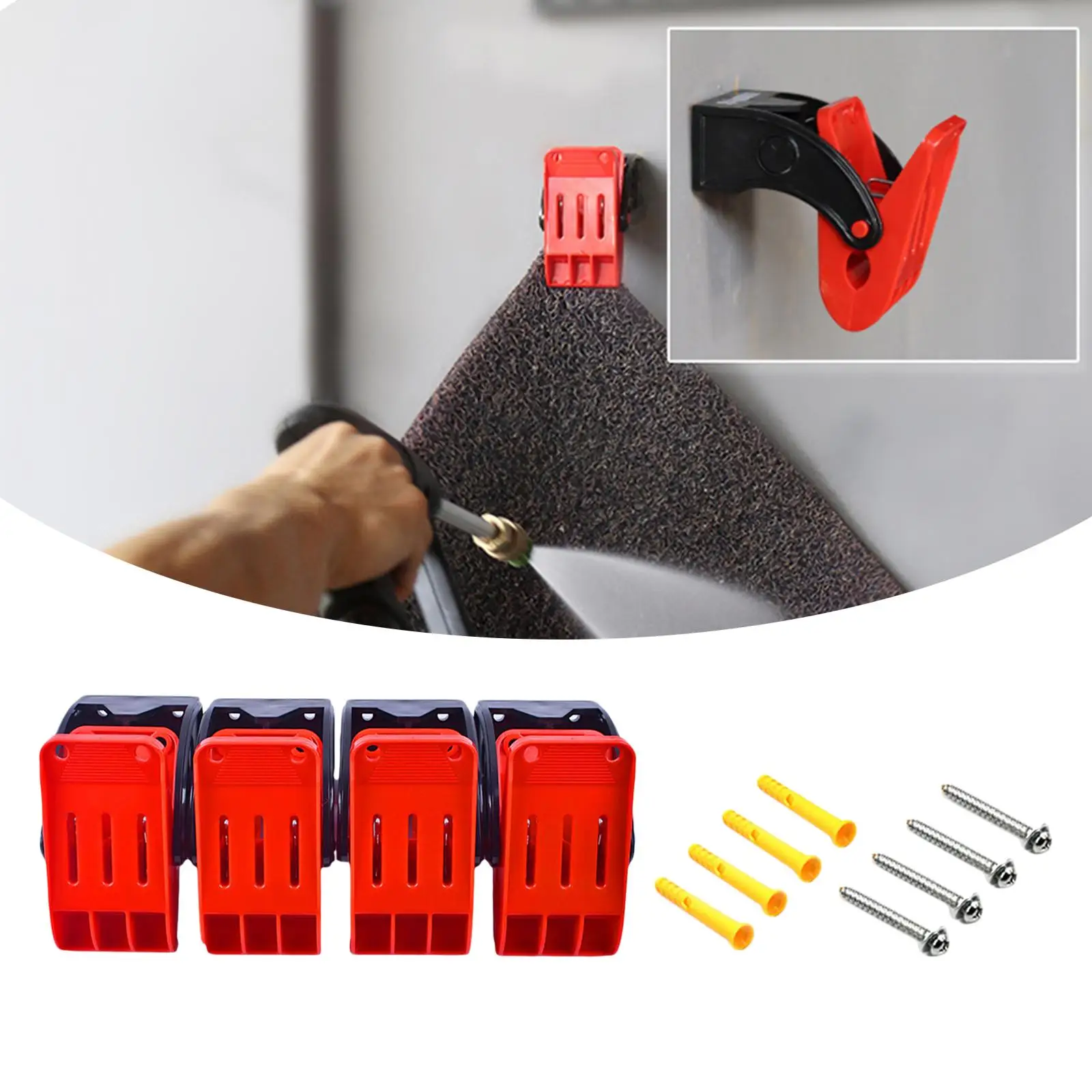 Set of 4 Car Mat Fixing Clips Strong Gripping Clips Clips Hook