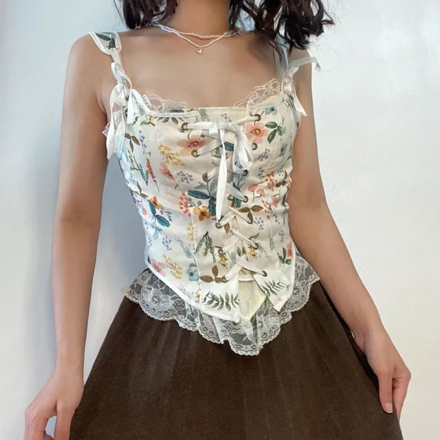LF vintage bustiers/corset tops/silk camis!!, Women's Fashion, Tops,  Sleeveless on Carousell