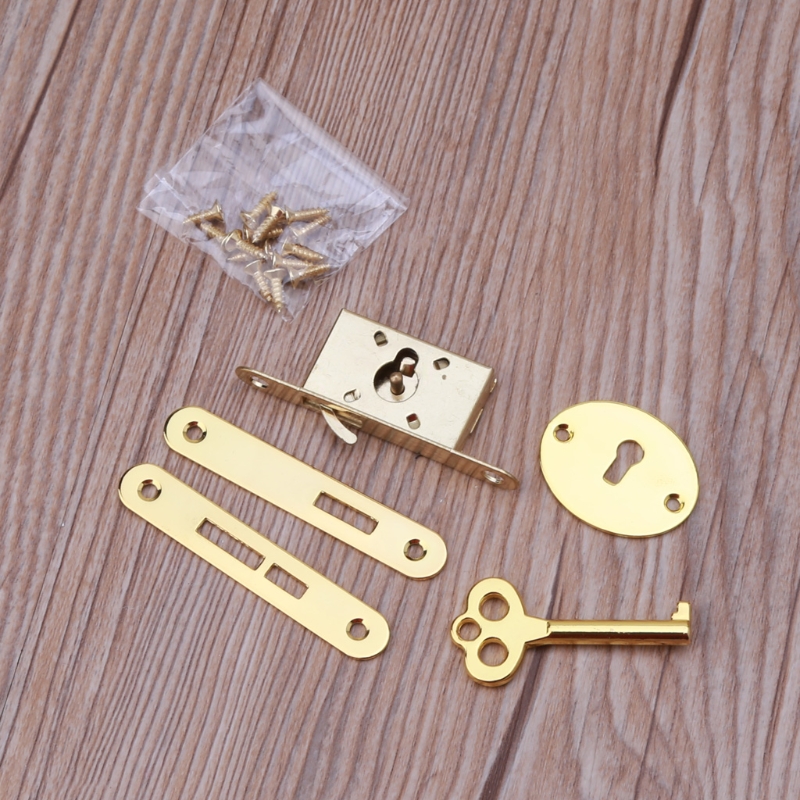 Antike Latch Haspe Vintage Metall Schublade Schlösser mit Schlüssel Dekorative Möbel Hardware für Holz Schmuck Box Schrank – Detail 8