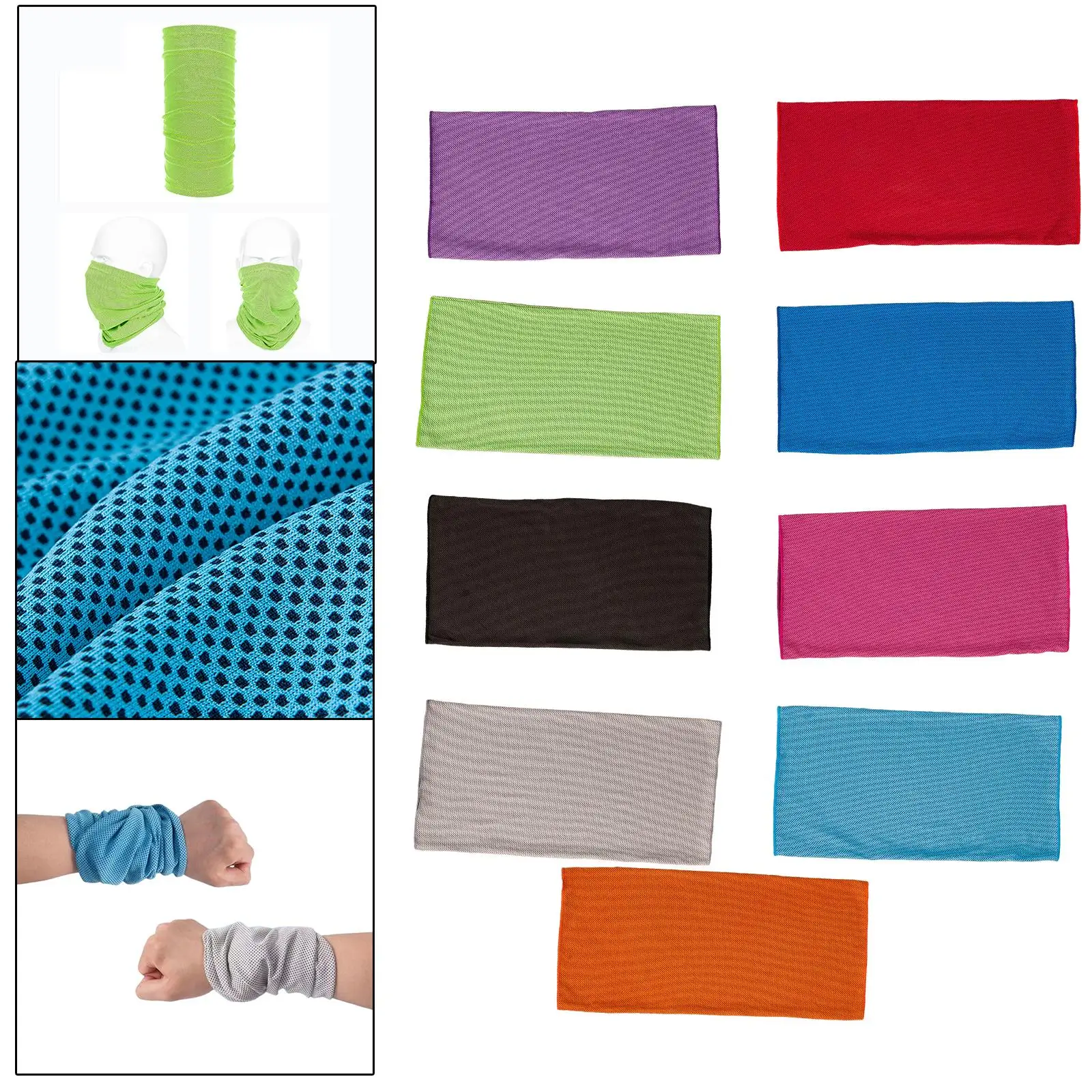Cooling Band Exercise Wrist Sweatband Ice Cooling Sweat Absorbing Wristband for