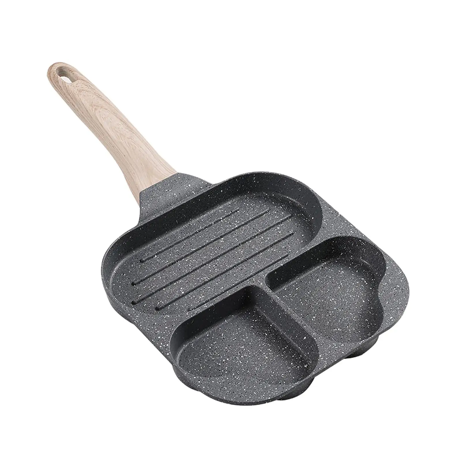 Egg Pan Omelette Pan Omelet Pan Heat Resistant Handle Section Divided Skillet Nonstick Egg Frying Pan for Frying Cooking Burger
