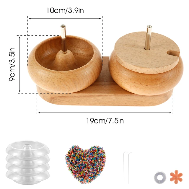 Bracelet Spinner Wooden Waist Beads Kit With Bead Spinner Waist Bead Spinner  And Beads Kit With 4 Bowls 2 Needles And 1000Pcs - AliExpress