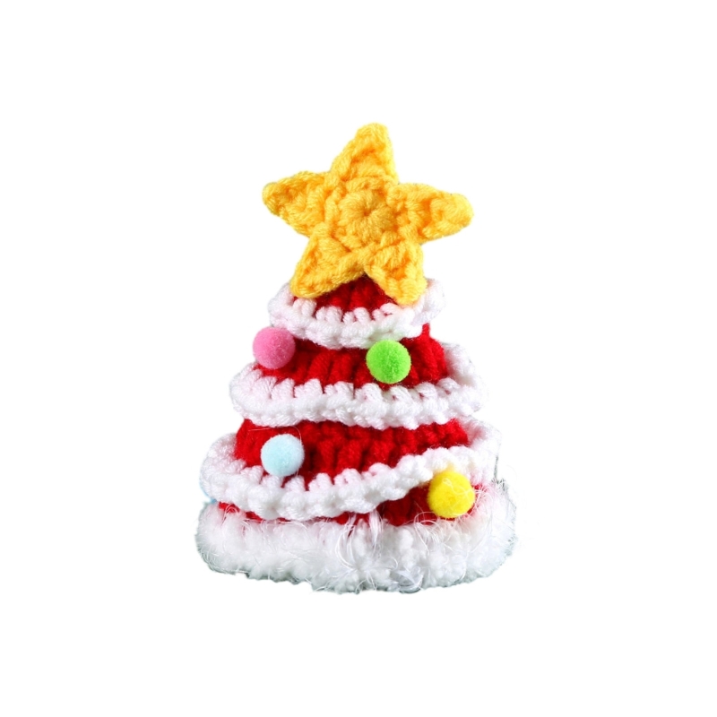 Title 2, Knit Christmas Tree Hat for Dog Cats Bandanas H...