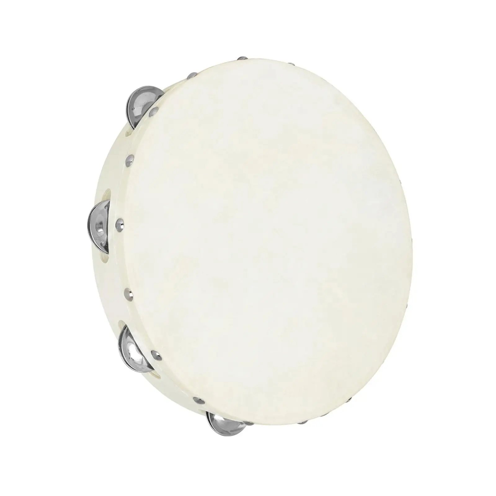 Tambourine Handheld Drum Musical Instrument Single Row Metal Bells for Kids