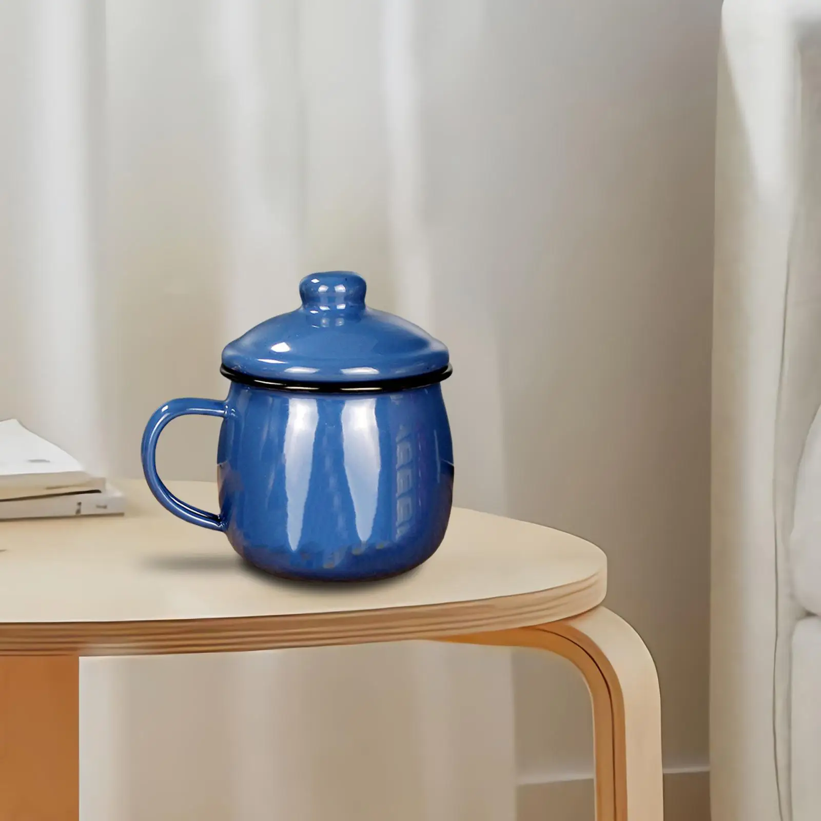 Handmade Enamel Mug with Handle Camping Mug Enamelware Juice Cup Coffee Mug Cup for Office Dining Room Picnic Home