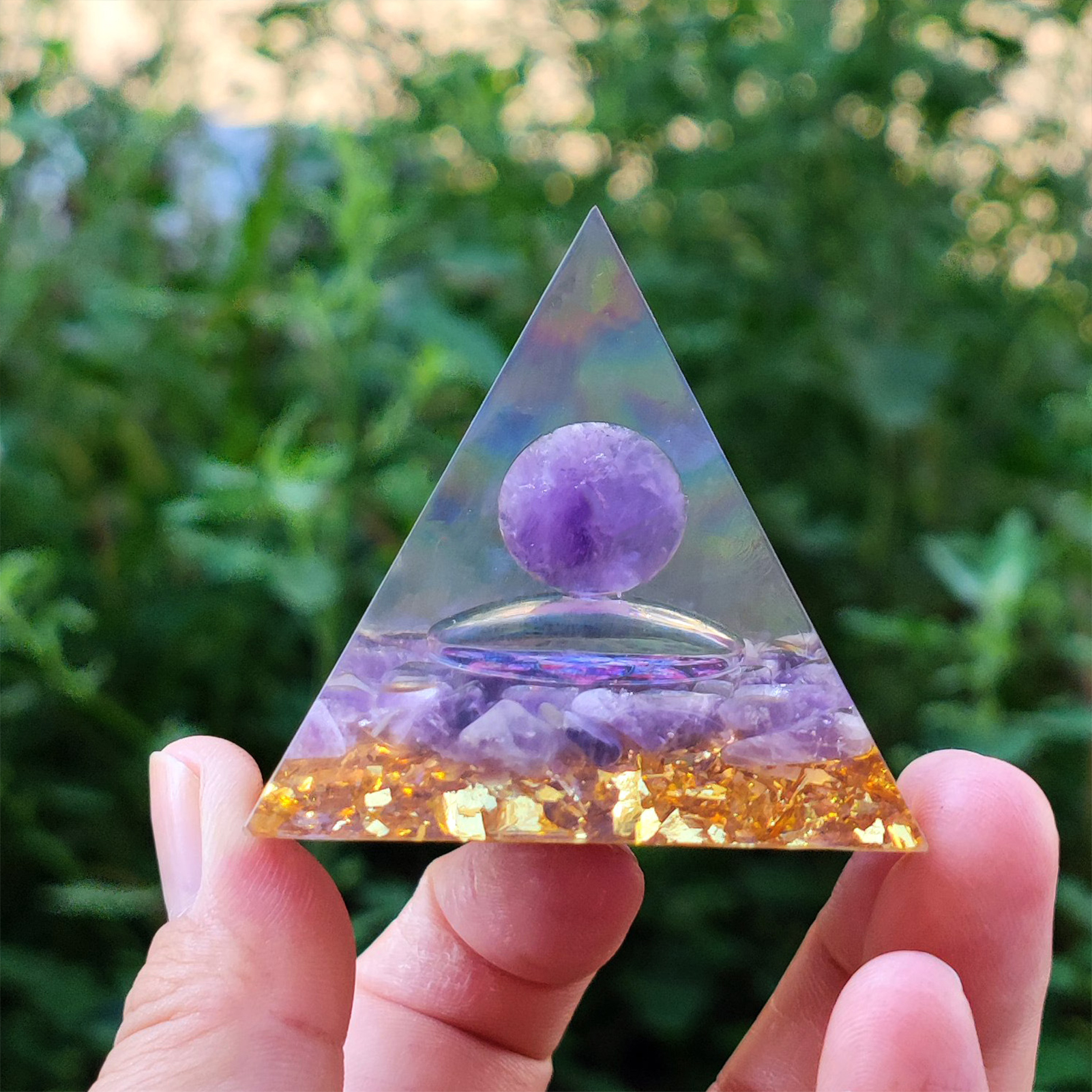 Kristall Schotter pyramide süßes Muster Pyramide Weihnachts schmuck Wohnkultur – Detail 2