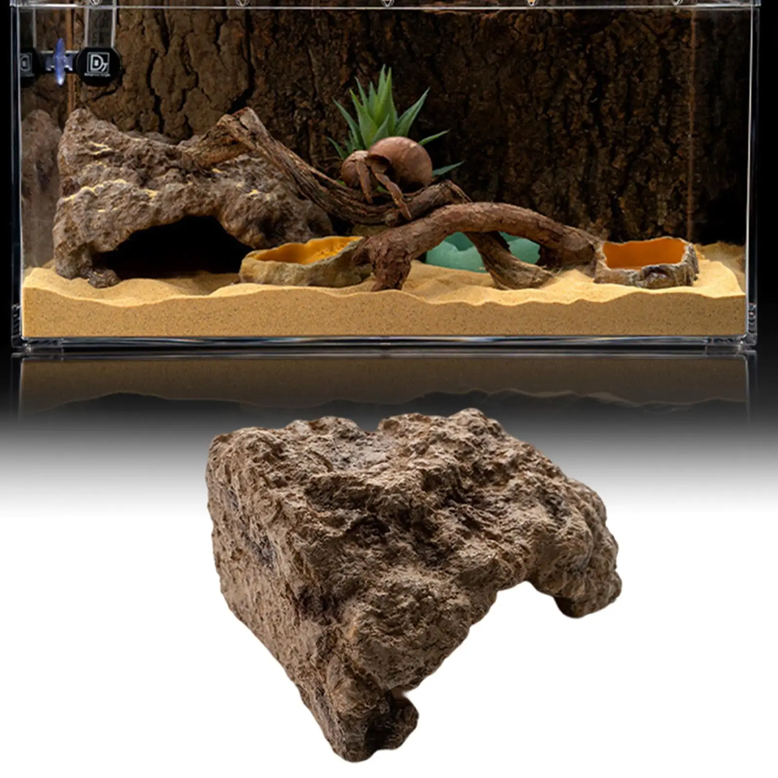 Simulation Reptile Hiding Cave Hole Adornment Artificial for