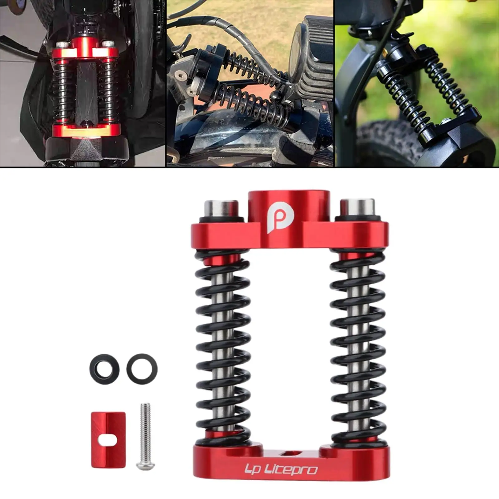 Aluminum Alloy Bicycle Dual Spring Front Shock Absorber Mountain Bike Coil Absorbing Shocking Parts for Birdy2/Birdy