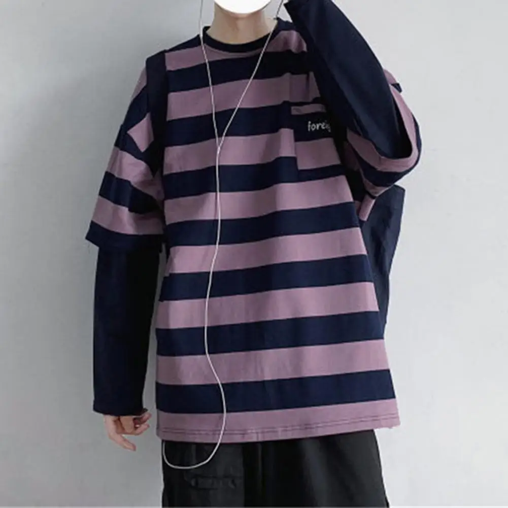 Mens Shirts Oversized | Striped Mens T-shirts | Striped Shirt Men