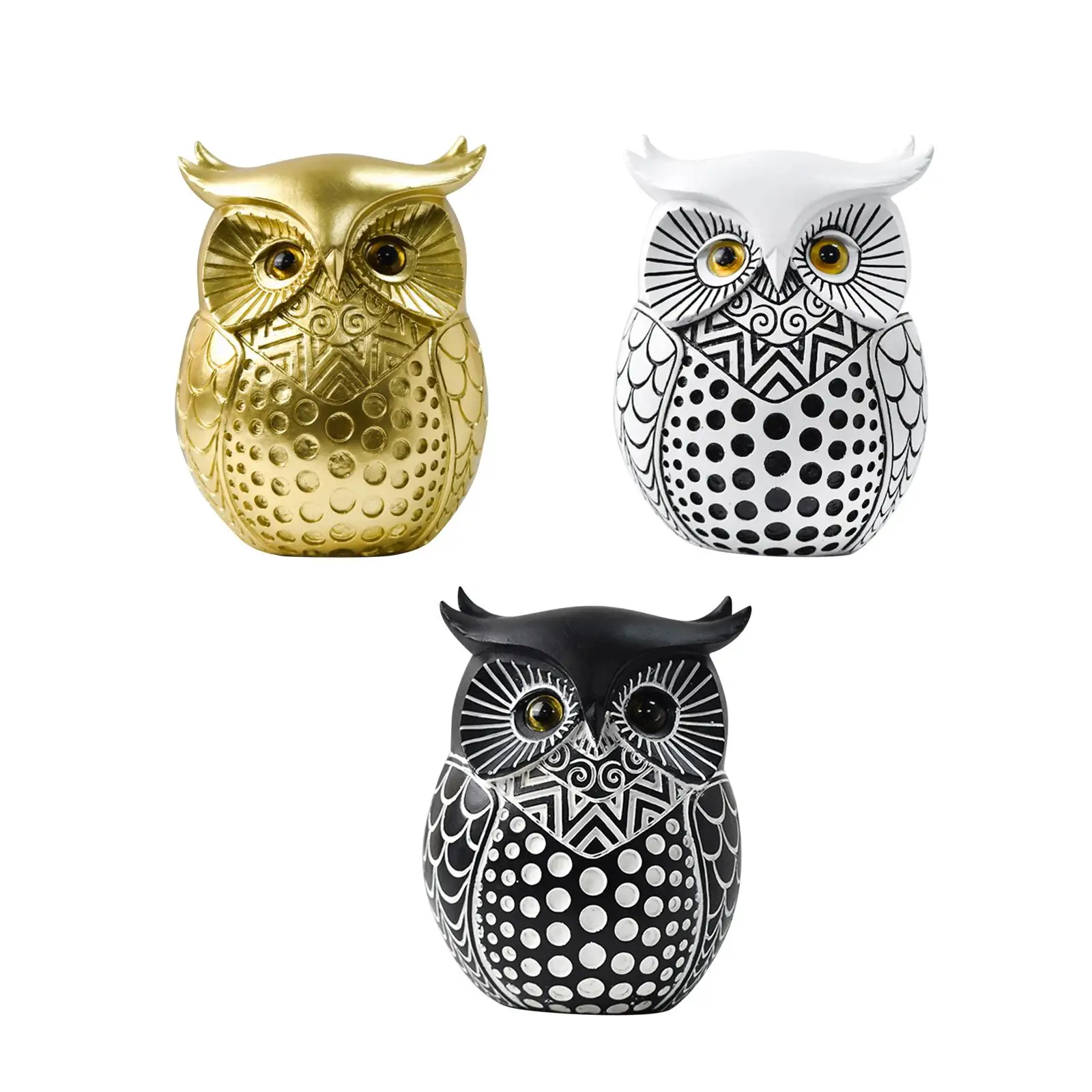 Owl Statue Home Decor Simple Owl Figurine for Office Mantel Desktop