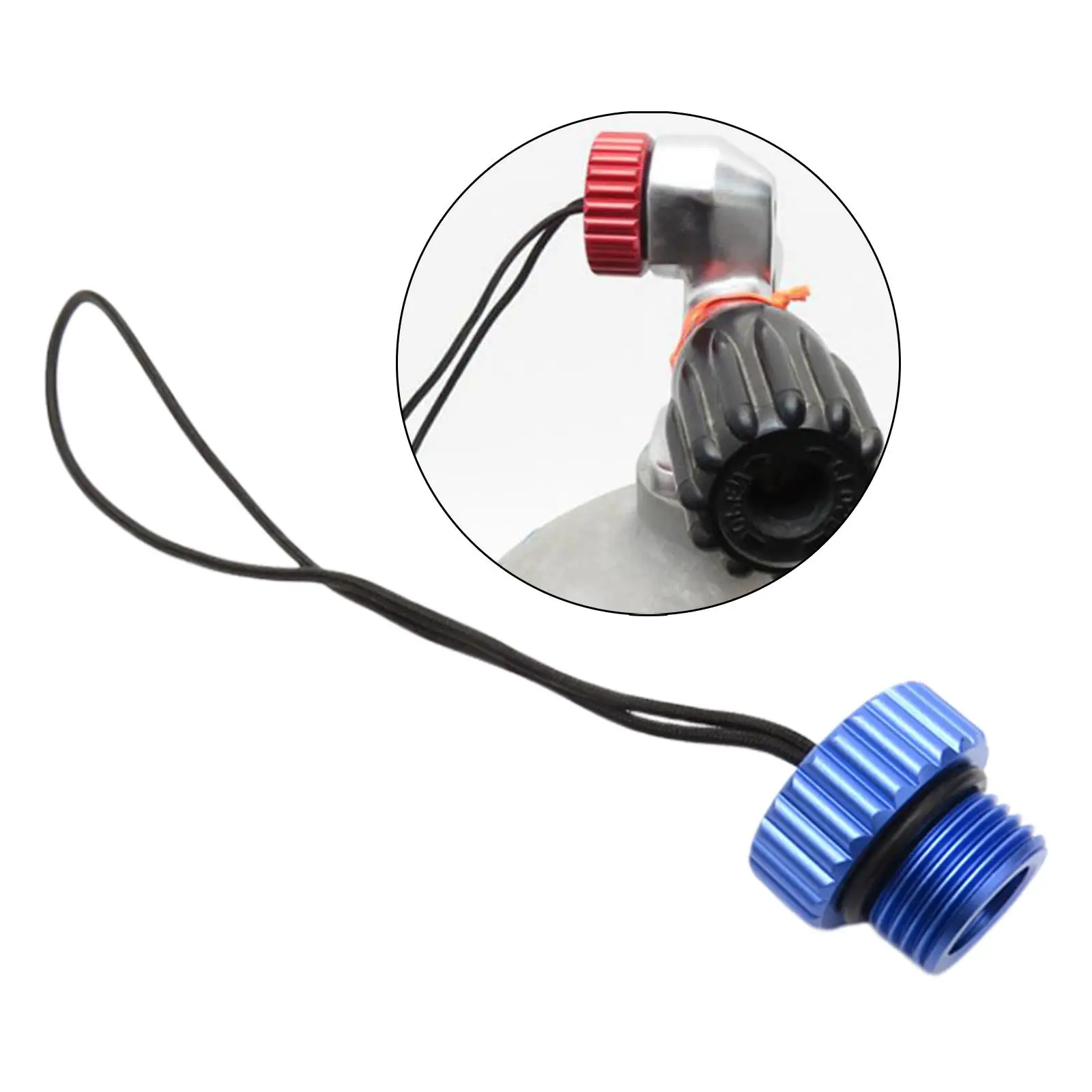 Scuba Diving Dust Cap Dive Tank Cover Replacement Attached with Rope Swimming Diving Accessories for Din Scuba Tank Valve