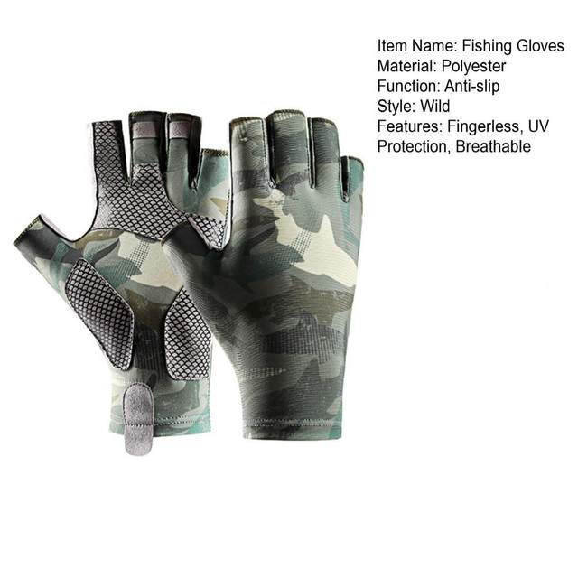 Guanti Estivi Uomo Senza Dita, Protezione UV, Per Ciclismo, Guida, Campeggio, Pesca