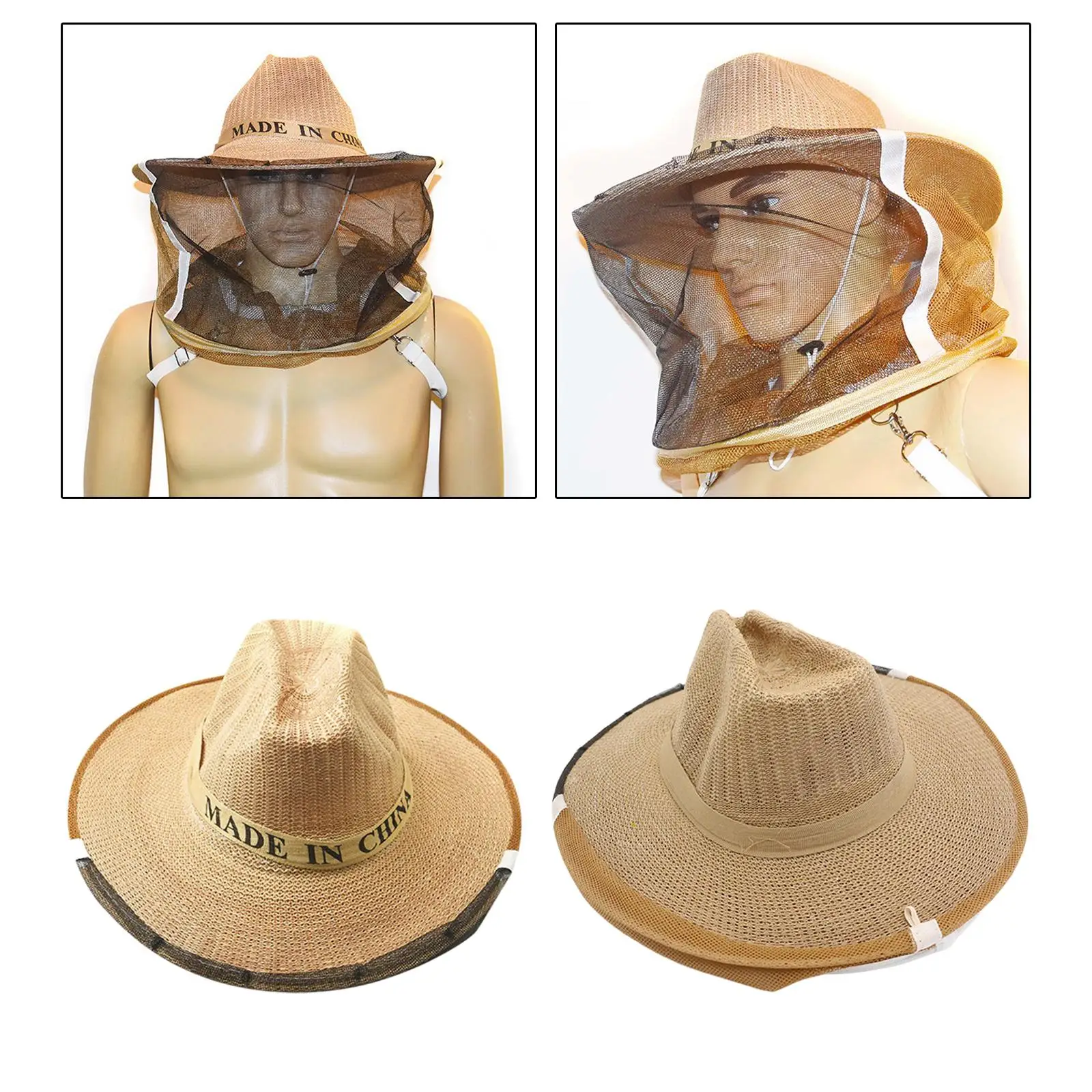 Beekeeper Veil Hat Sun Protection Portable Universal Cowboy Hat for Camping