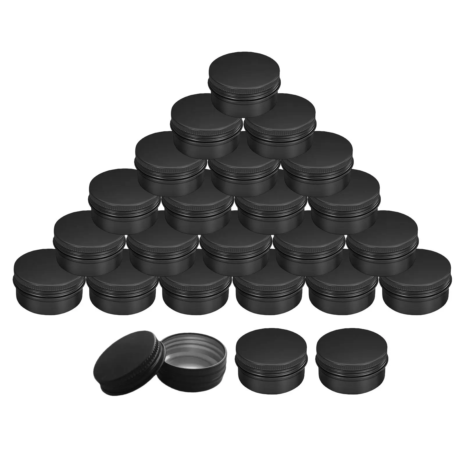 24Pcs Portable Tin Jars Aluminum Round Cans Screw Top Candle
