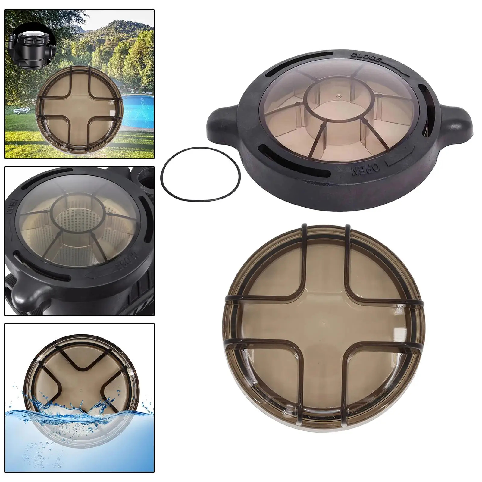 Swimming Pool Pump Strainer Lid Portable Replaceable Pool Pump Accessory Reusable Round Pool Strainer Lid for 72772 72744 72743