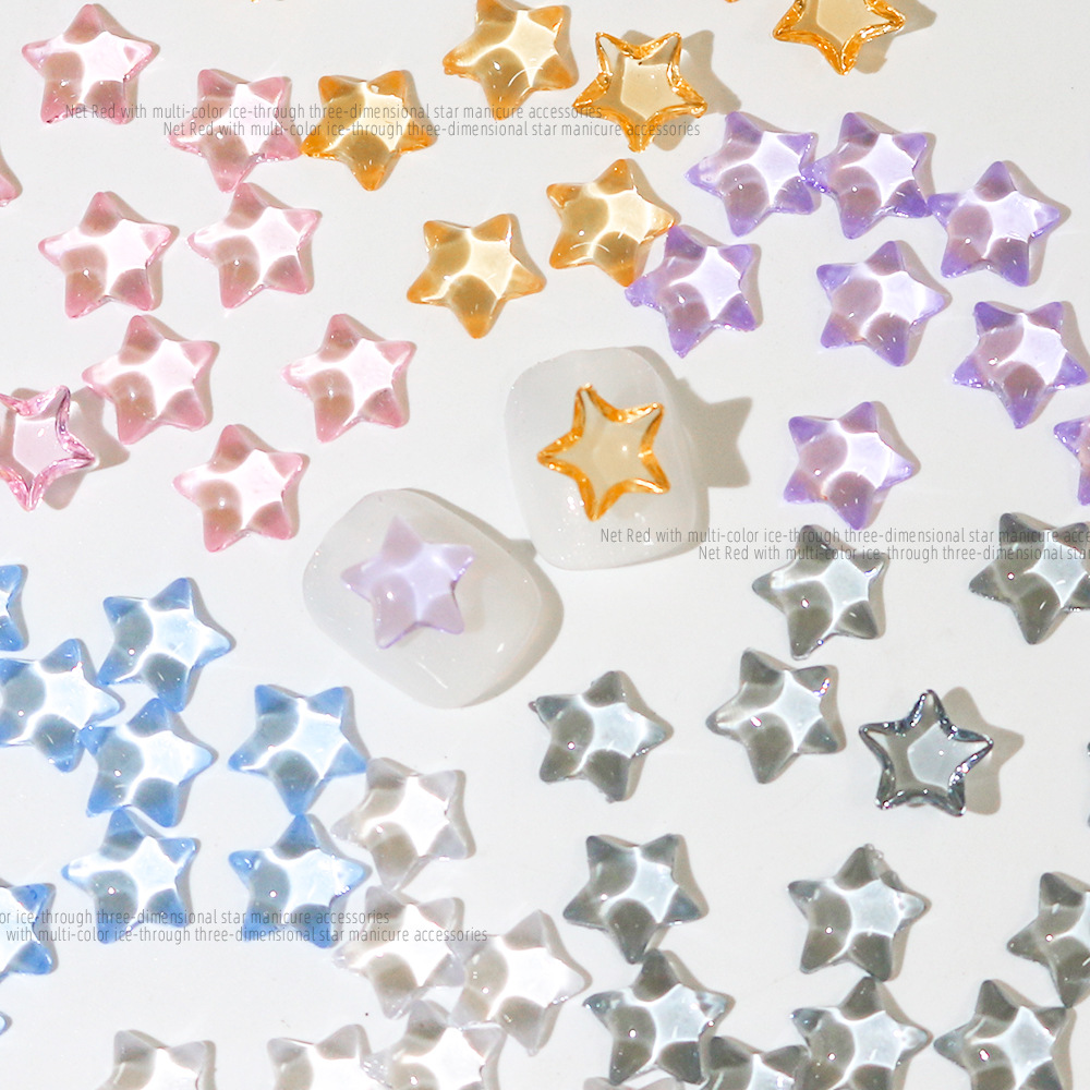 Best of 100pcs Ice Transparent Pentagram Nail Art Charms Resin 3D Shiny Stars Nail Art Rhinestone Flatback Gems DIY Nail Accessories Reviews & Tips