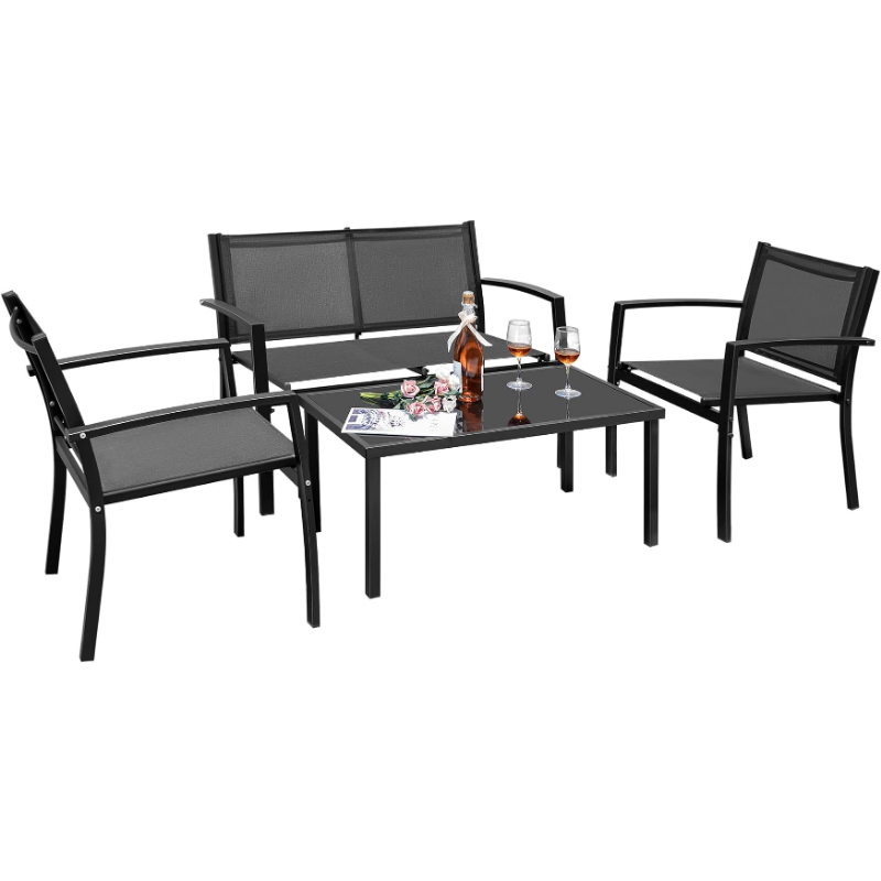 Title 2, Flamaker 4 Pieces Outdoor Patio Furniture Texti...