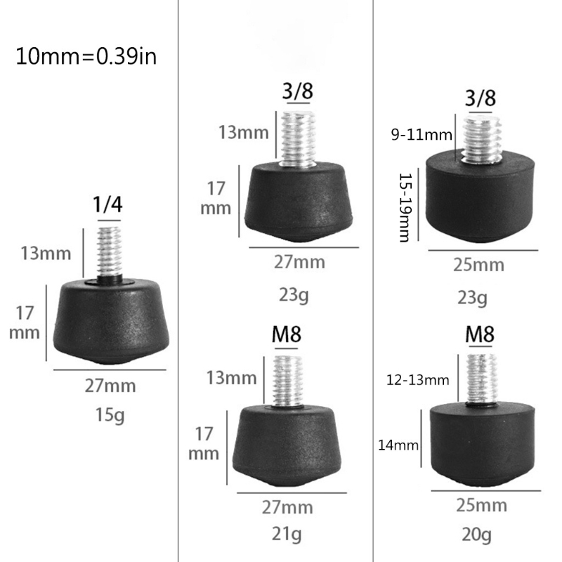 Description Picture 4 of itemUniversal Anti-slip 3/8 or 1/4 Inch Tripod Monopod Rubber Foot  for Andoer Benro Gitzo Manfrotto Tripod Monopod QXNF