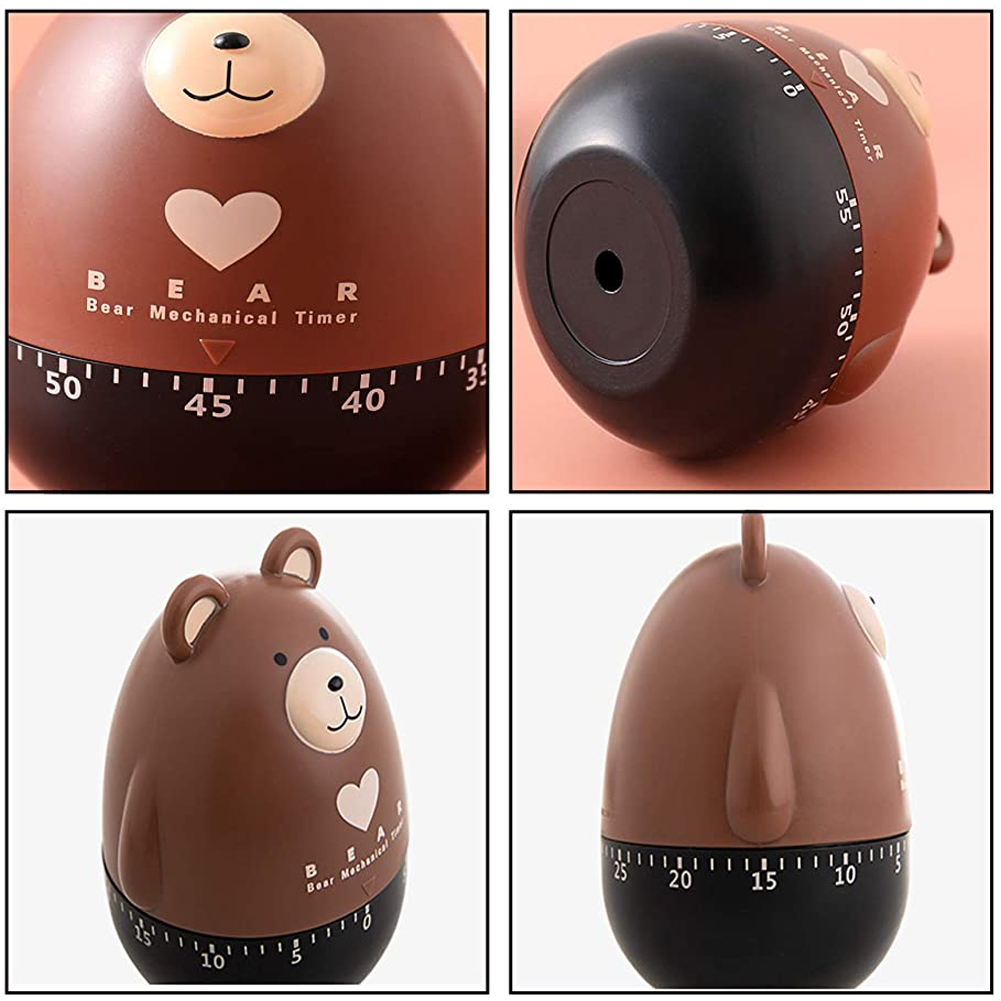 Egg Timer   1pc Kumamoto Bear Plastic Kitchen Countdown Mechanical Kitchen Cooking Baking Timers Kitchen aid Tools Cartoon animal bears